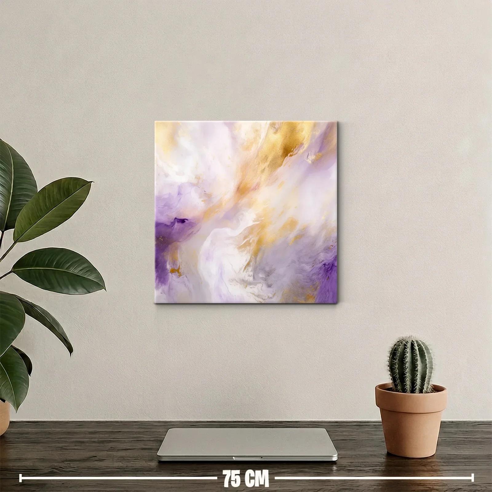 Abstracción luminosa en tonos malva y dorado elegante — miniatura 2