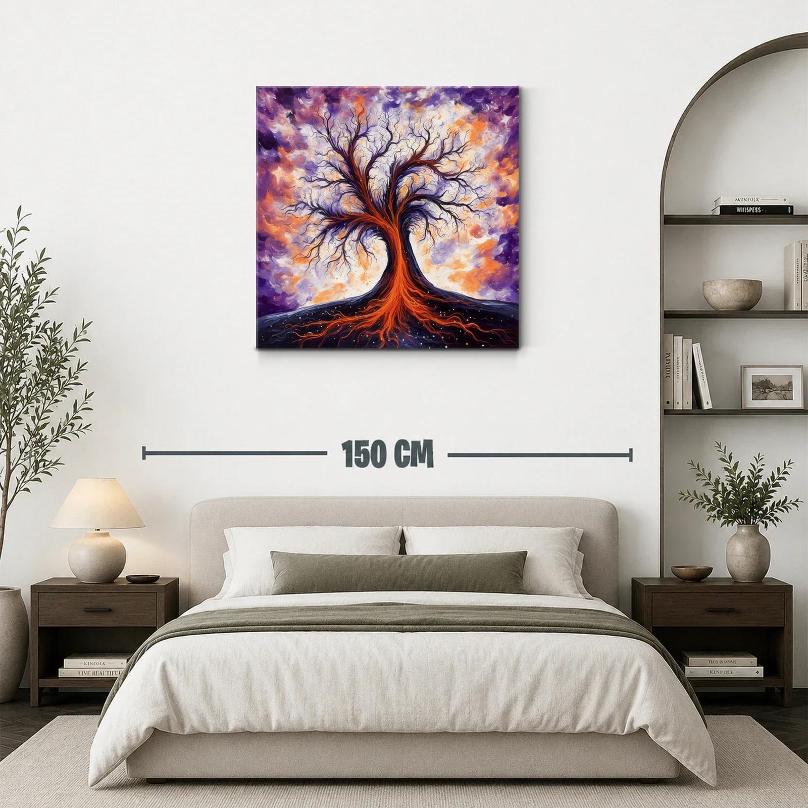 Árbol de fuego entre nubes vibrantes y energía intensa — miniatura 3