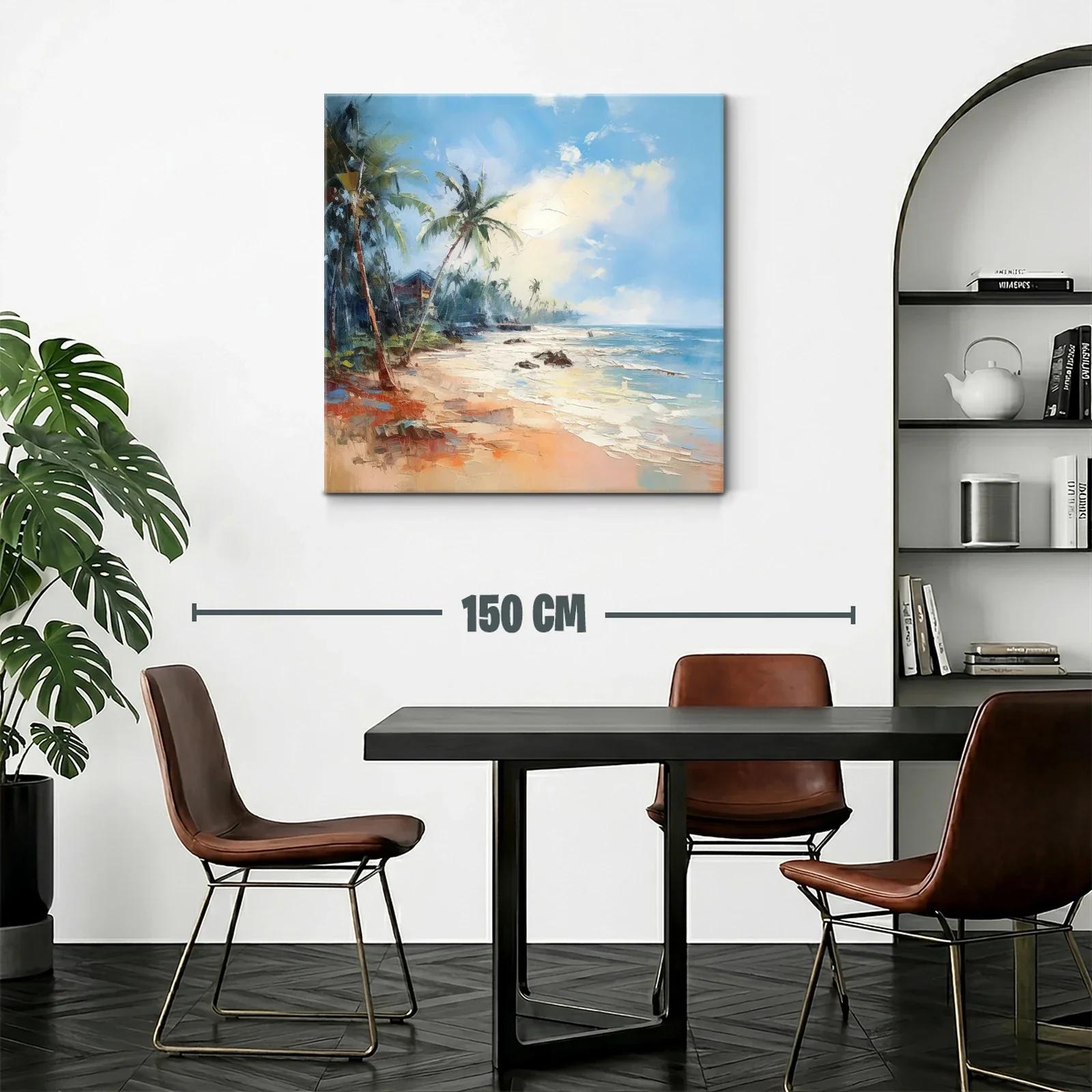 Paisaje costero con palmeras y mar azul brillante — miniatura 2