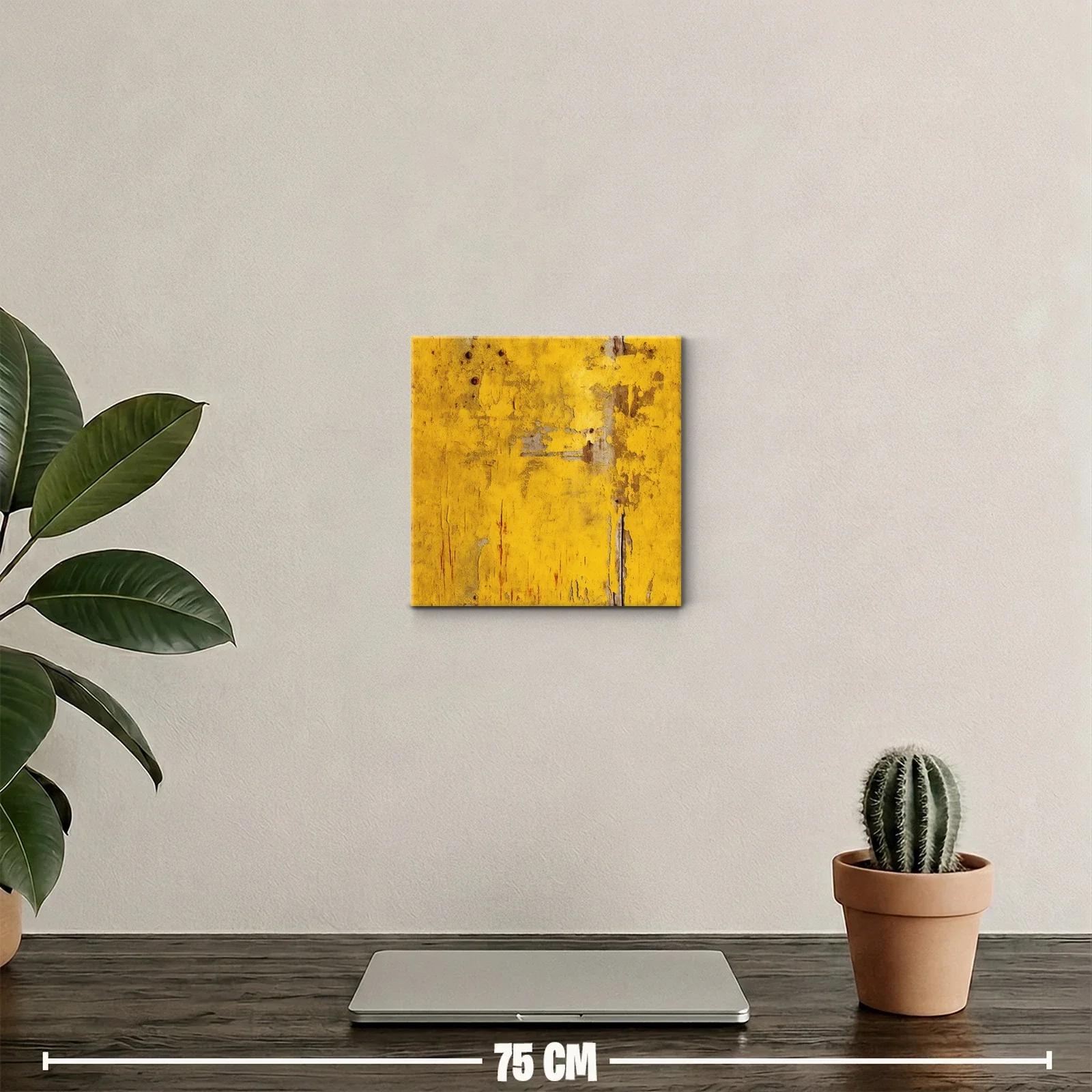 Cuadro abstracto en tonos amarillos y ocres envejecidos — miniatura 2
