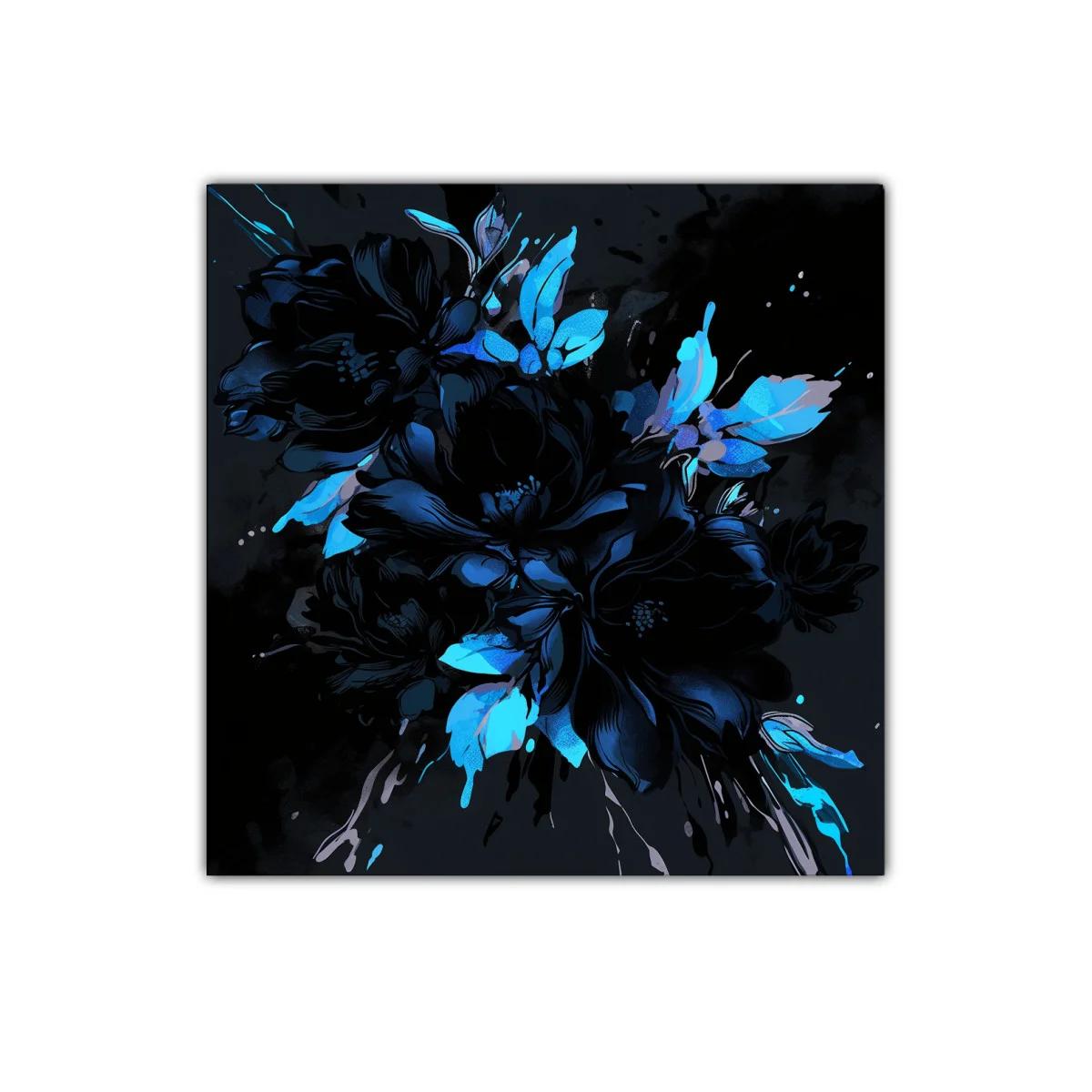 Elegancia floral en tonos oscuros y azules vibrantes — imagen principal