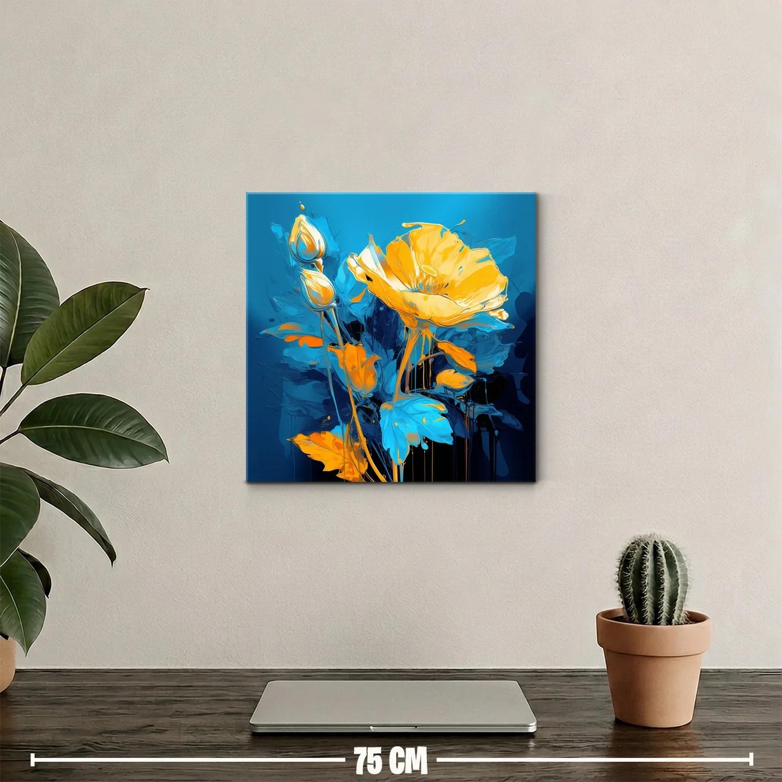 Flores vibrantes en tonos azules y naranjas intensos — miniatura 2