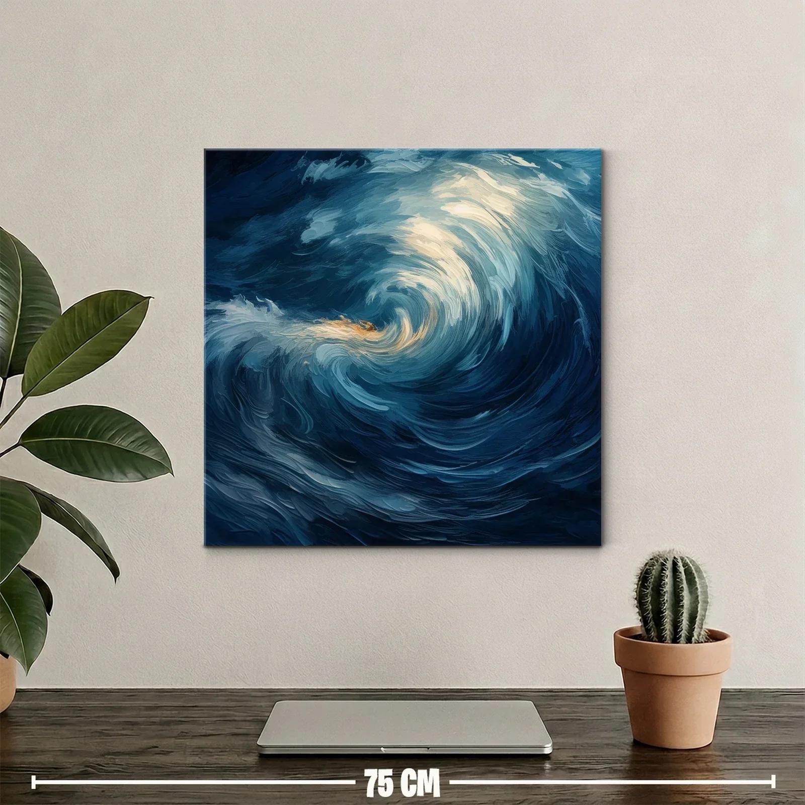 Espiral de Olas en Tonos Azul Profundo y Crema — miniatura 2