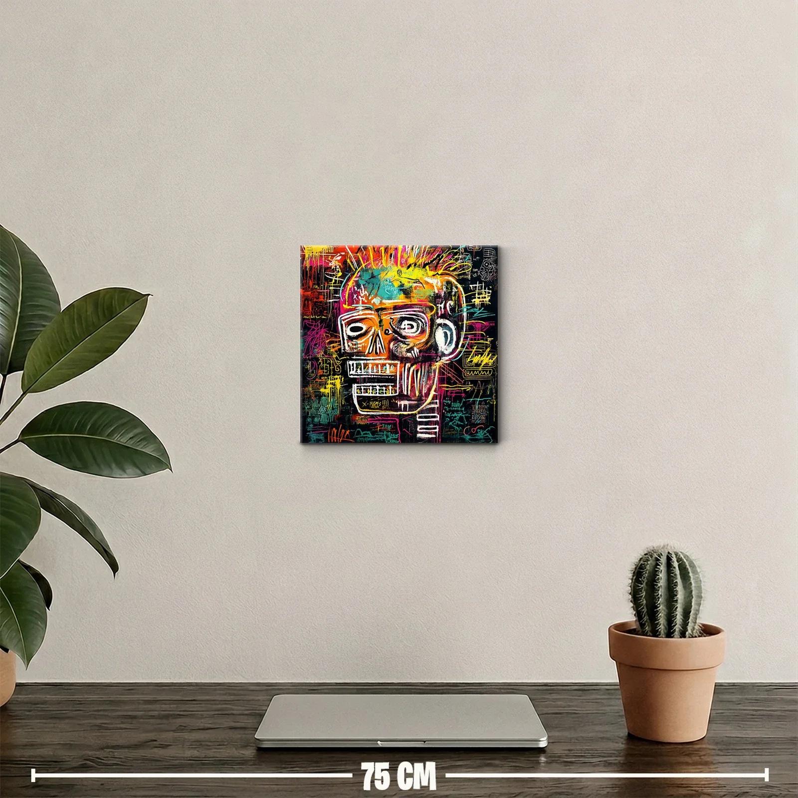 Cuadro vibrante con calavera en estilo urbano contemporáneo — miniatura 2