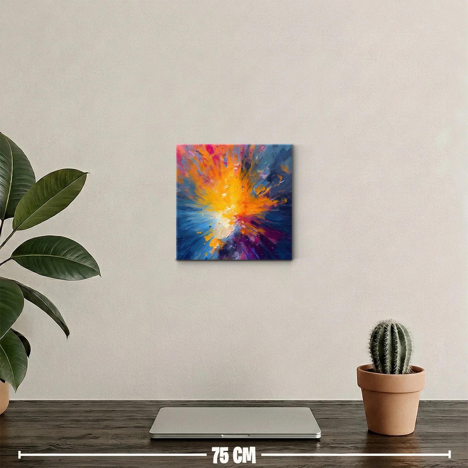 Cuadro abstracto con explosión de color intenso y energía vibrante — miniatura 2
