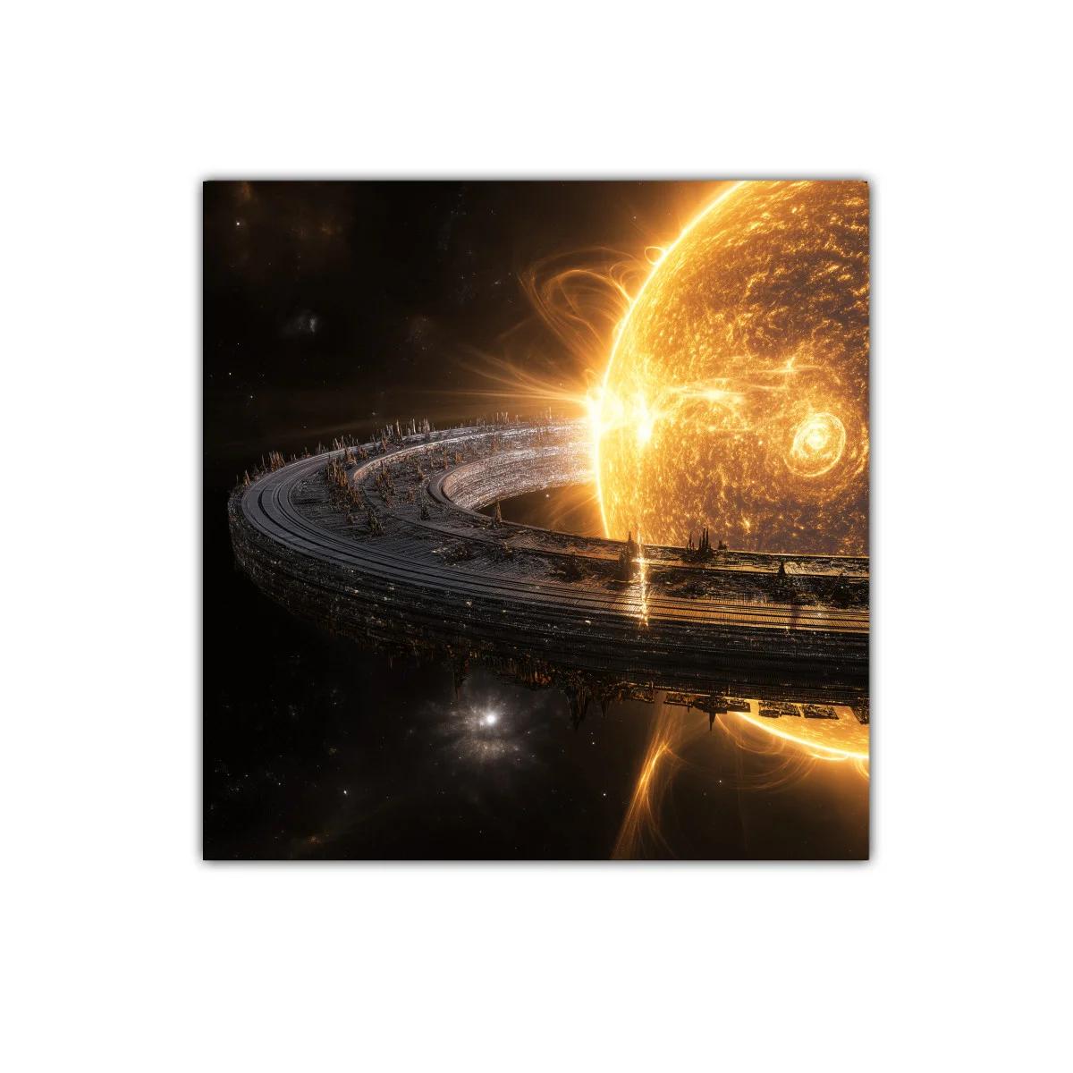 Impresionante galaxia con anillos iluminados en el espacio — miniatura 1