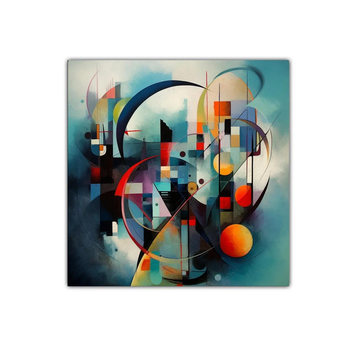 Cuadro abstracto con formas geométricas y colores vibrantes — imagen principal