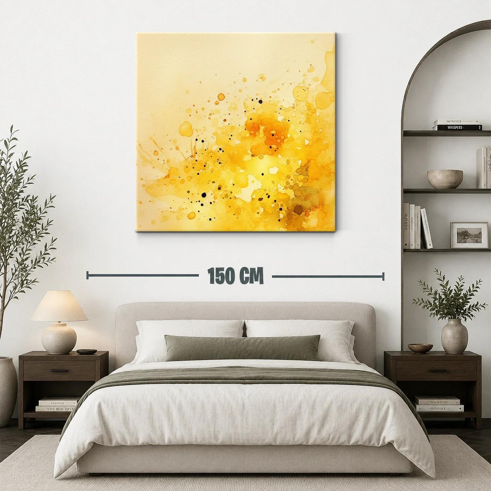 Cuadro abstracto en tonos cálidos y dorados — miniatura 3