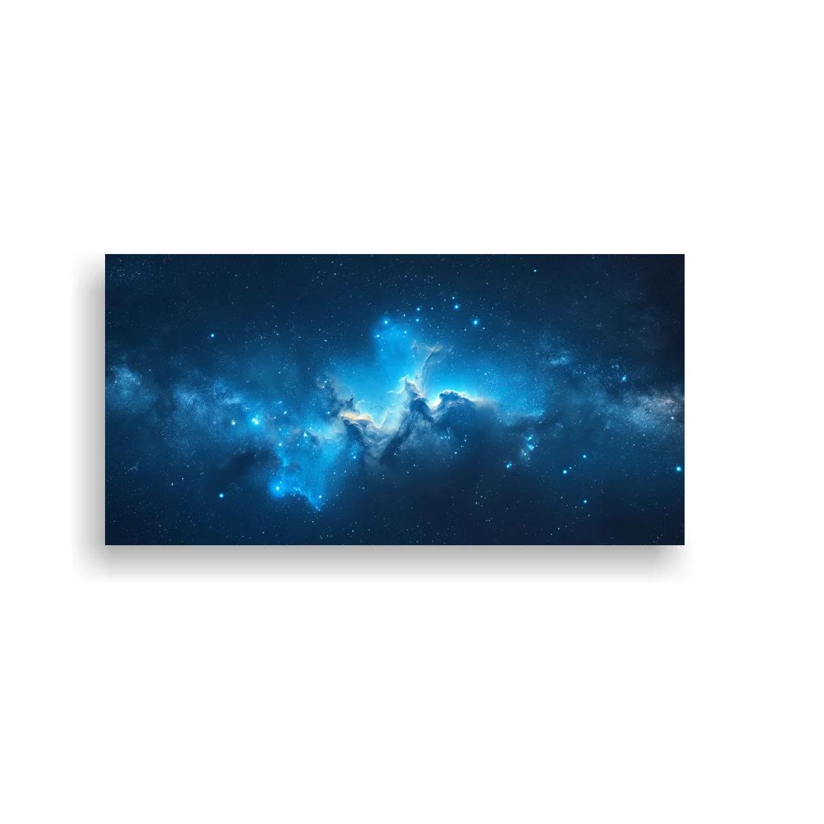 Cuadro nebulosa azul en franja panorámica