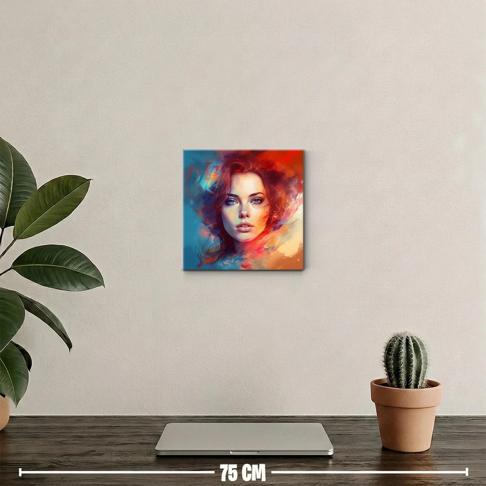 Retrato femenino vibrante con pinceladas coloridas — miniatura 2