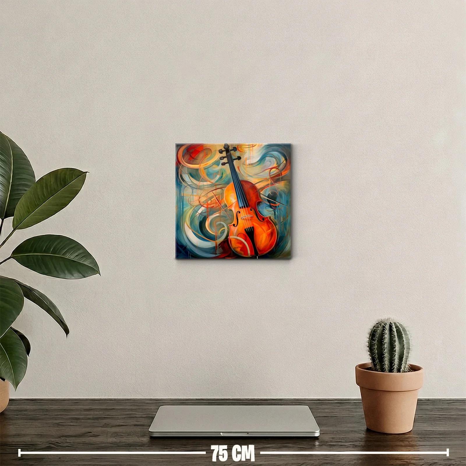 Cuadro decorativo de violín con estilo abstracto y dinámico — miniatura 2