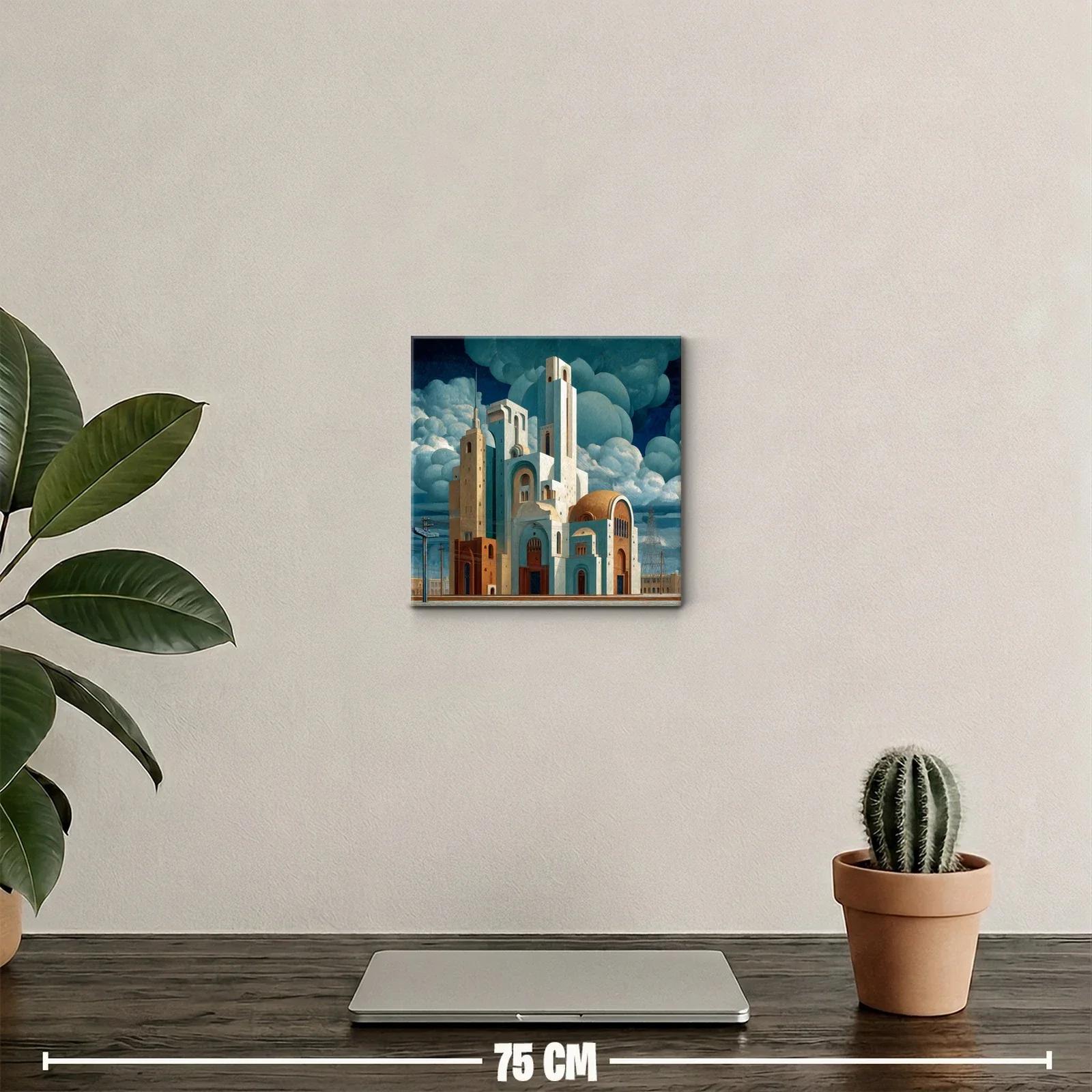 Arquitectura surrealista en tonos tierra y azul profundo — miniatura 2