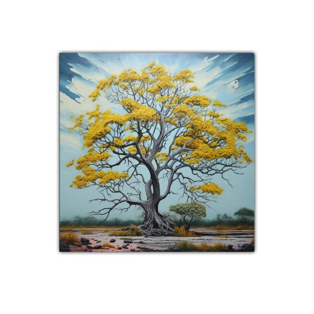 Árbol Dorado en Paisaje Sereno y Natural