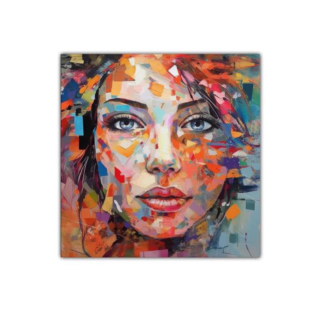 Impactante retrato colorido con mirada intensa