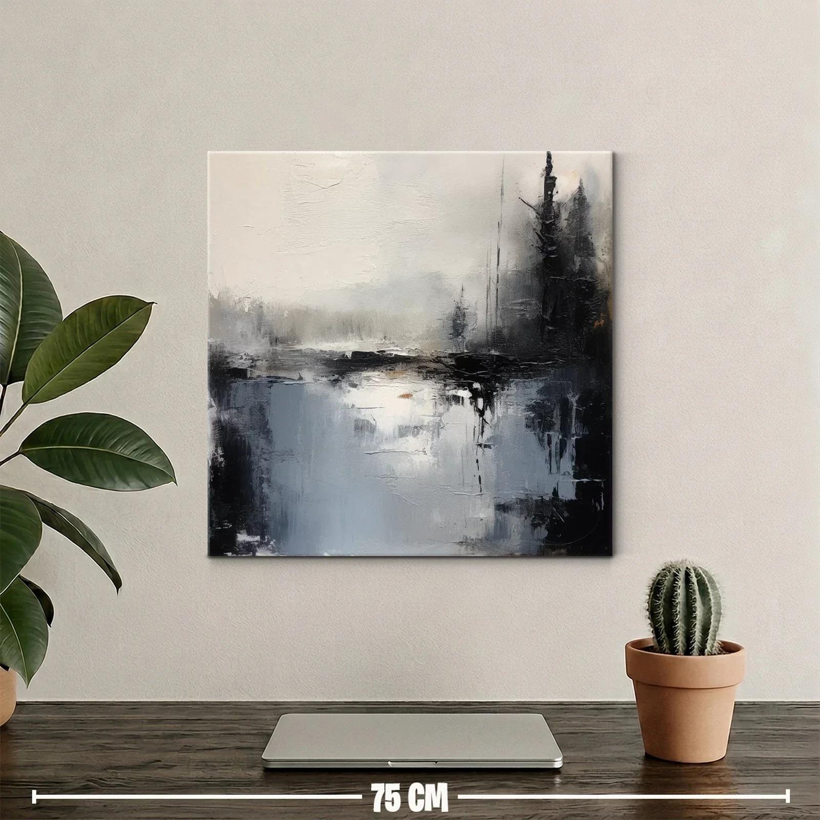 Paisaje abstracto en tonos neutros y contraste dramático — miniatura 2