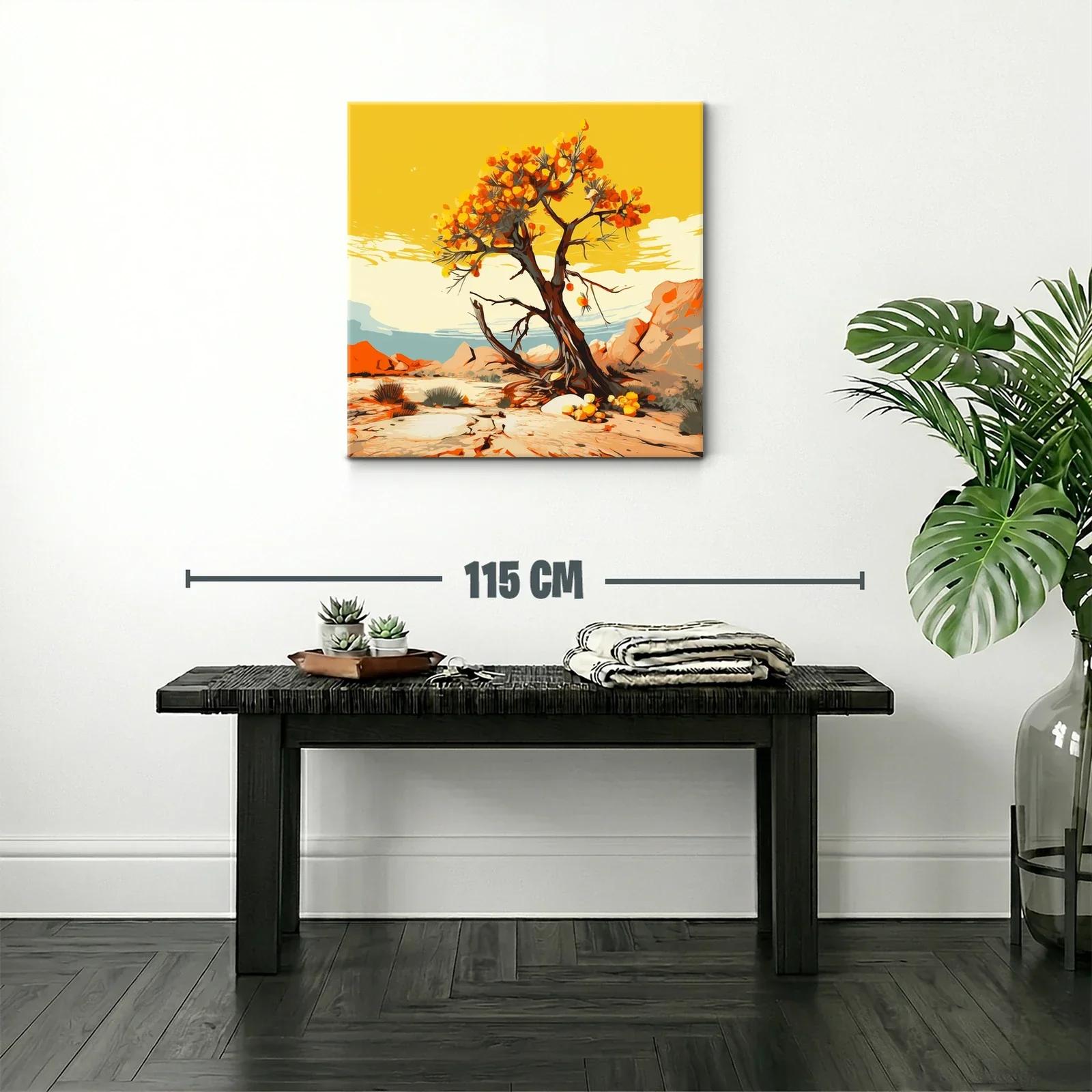 Árbol solitario con tonos cálidos en paisaje desértico — miniatura 2
