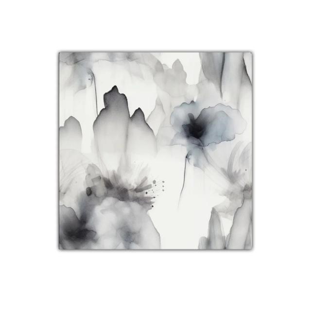 Floración etérea en tonos grises y negros