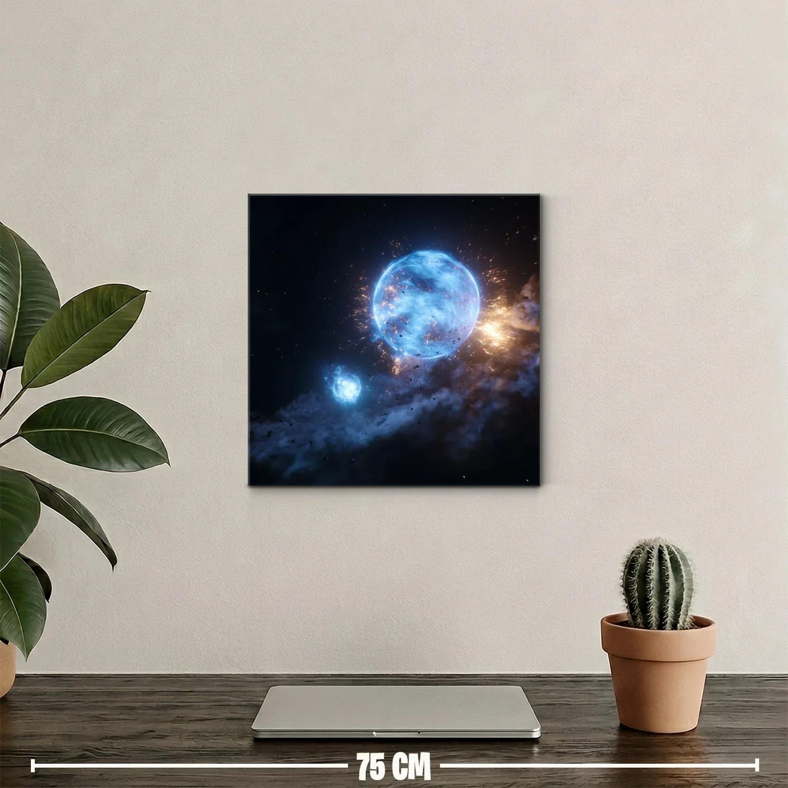 Cuadro Galaxia en Explosión Cósmica Azul y Dorada — miniatura 2