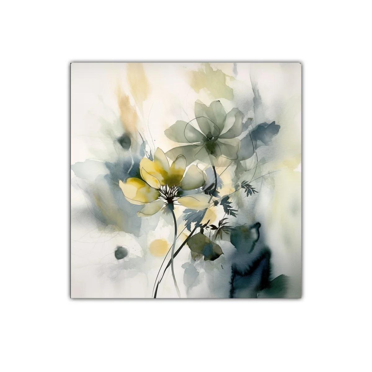 Cuadro decorativo con flores en tonos suaves y delicados