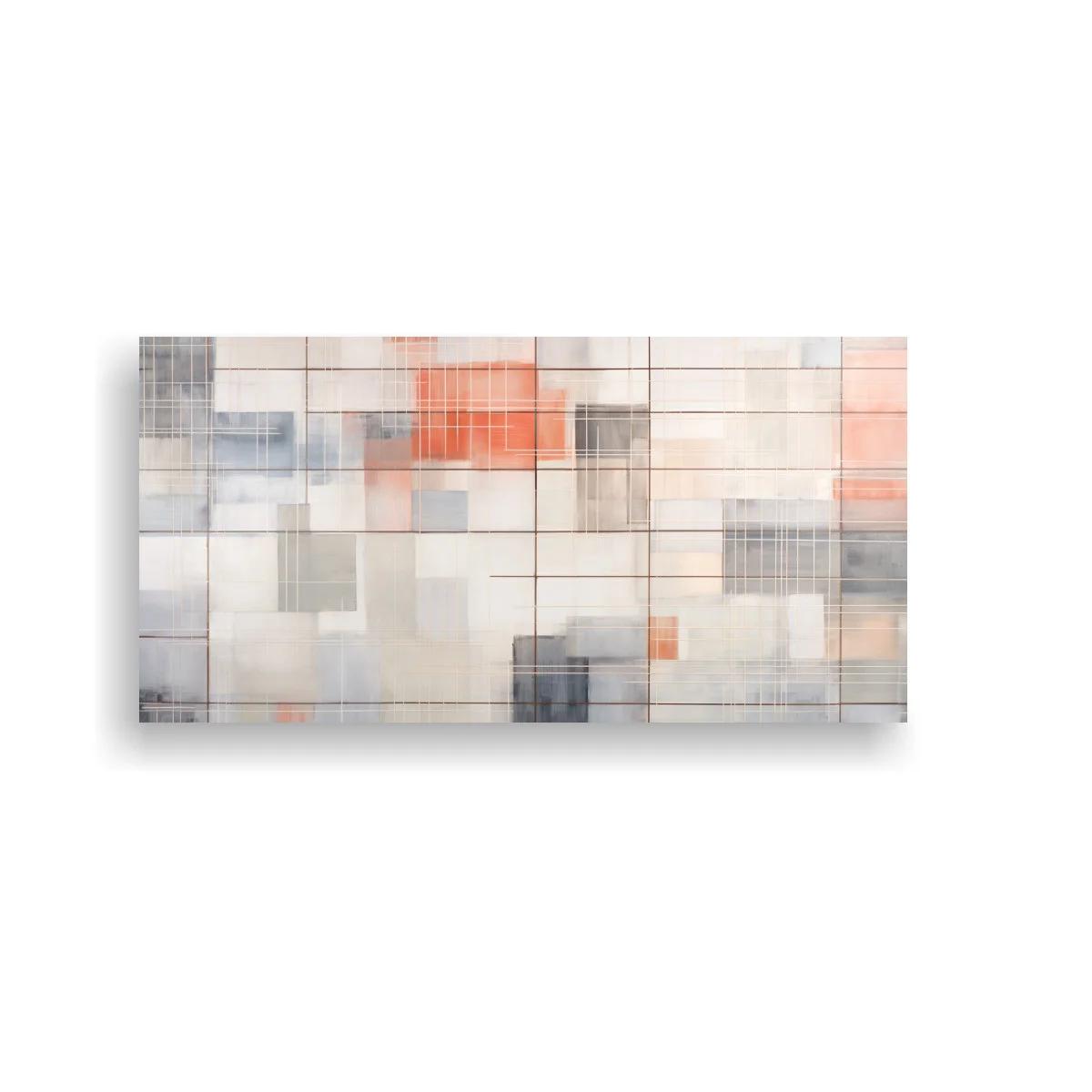 Cuadro mosaico abstracto de rectángulos translúcidos