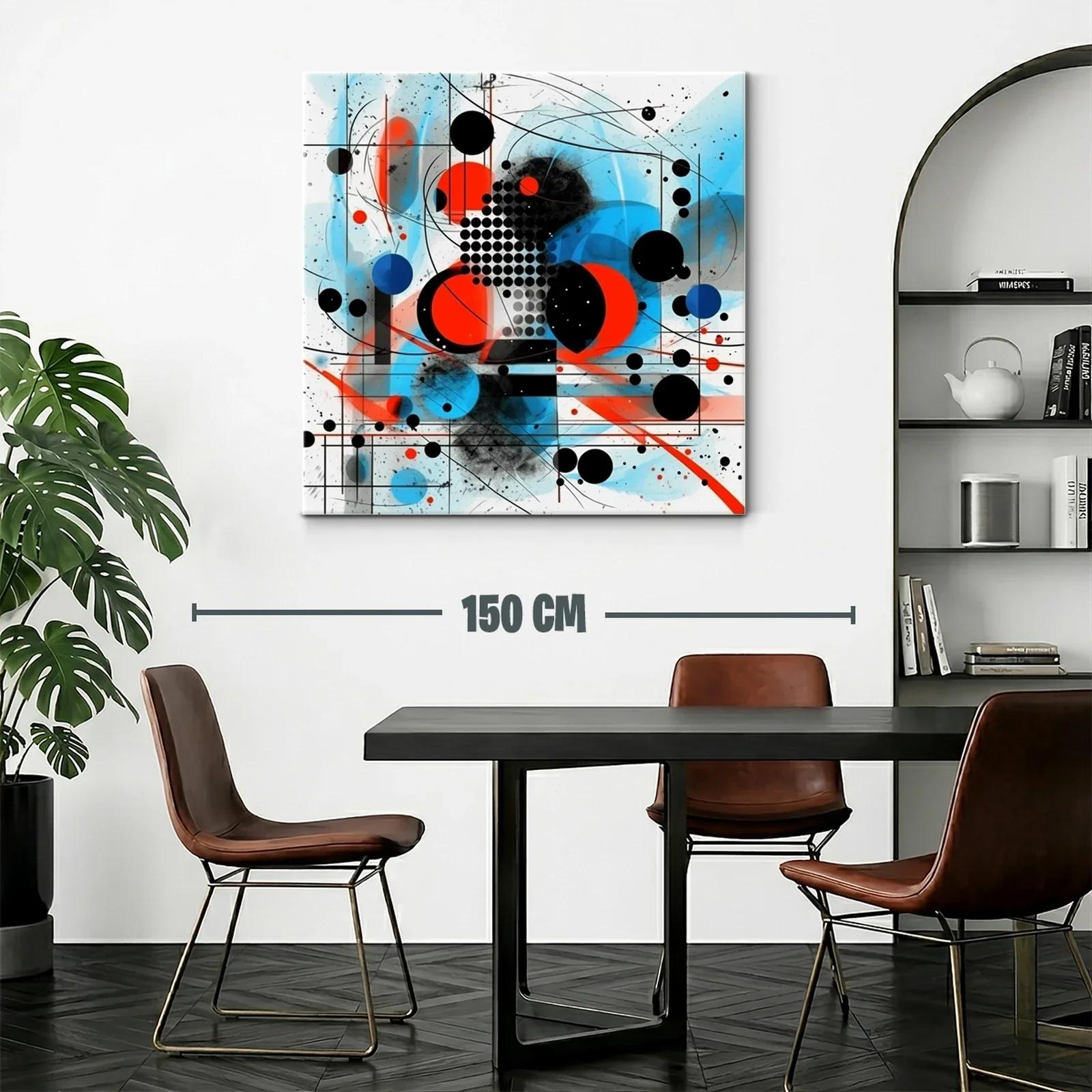 Composición abstracta en rojo azul y negro con formas geométricas — miniatura 2