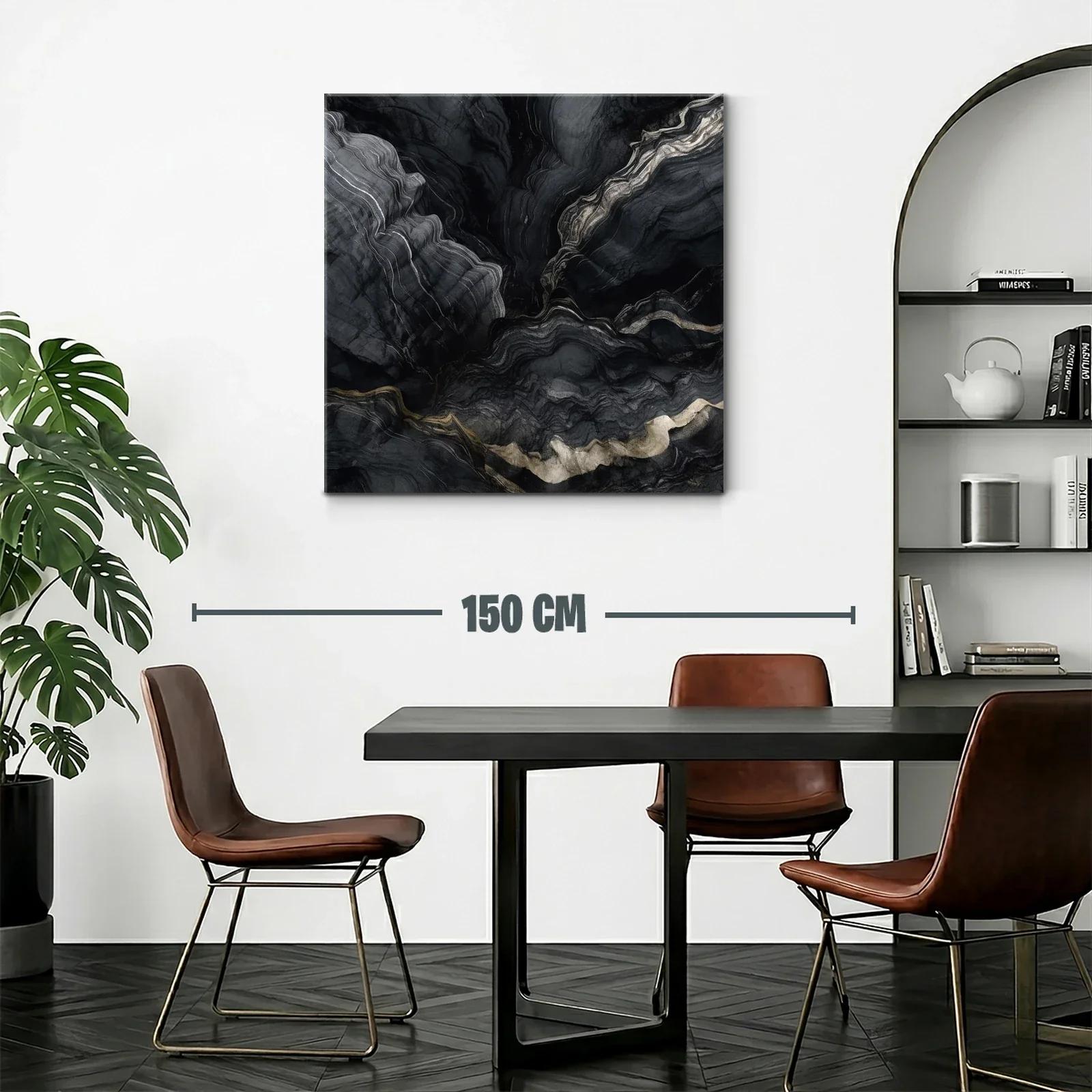 Abstracto en tonos negros y grises con acentos dorados — miniatura 2