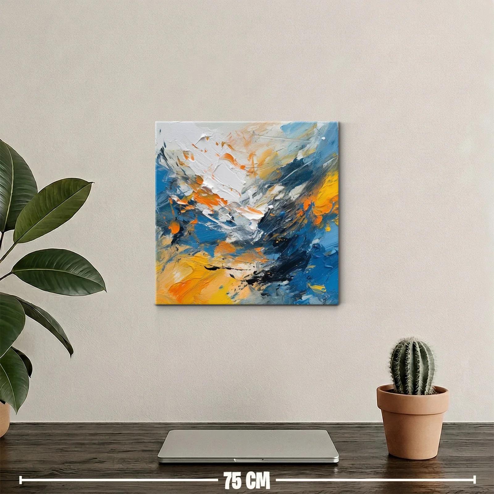 Cuadro abstracto con tonos vibrantes y contrastes intensos — miniatura 2