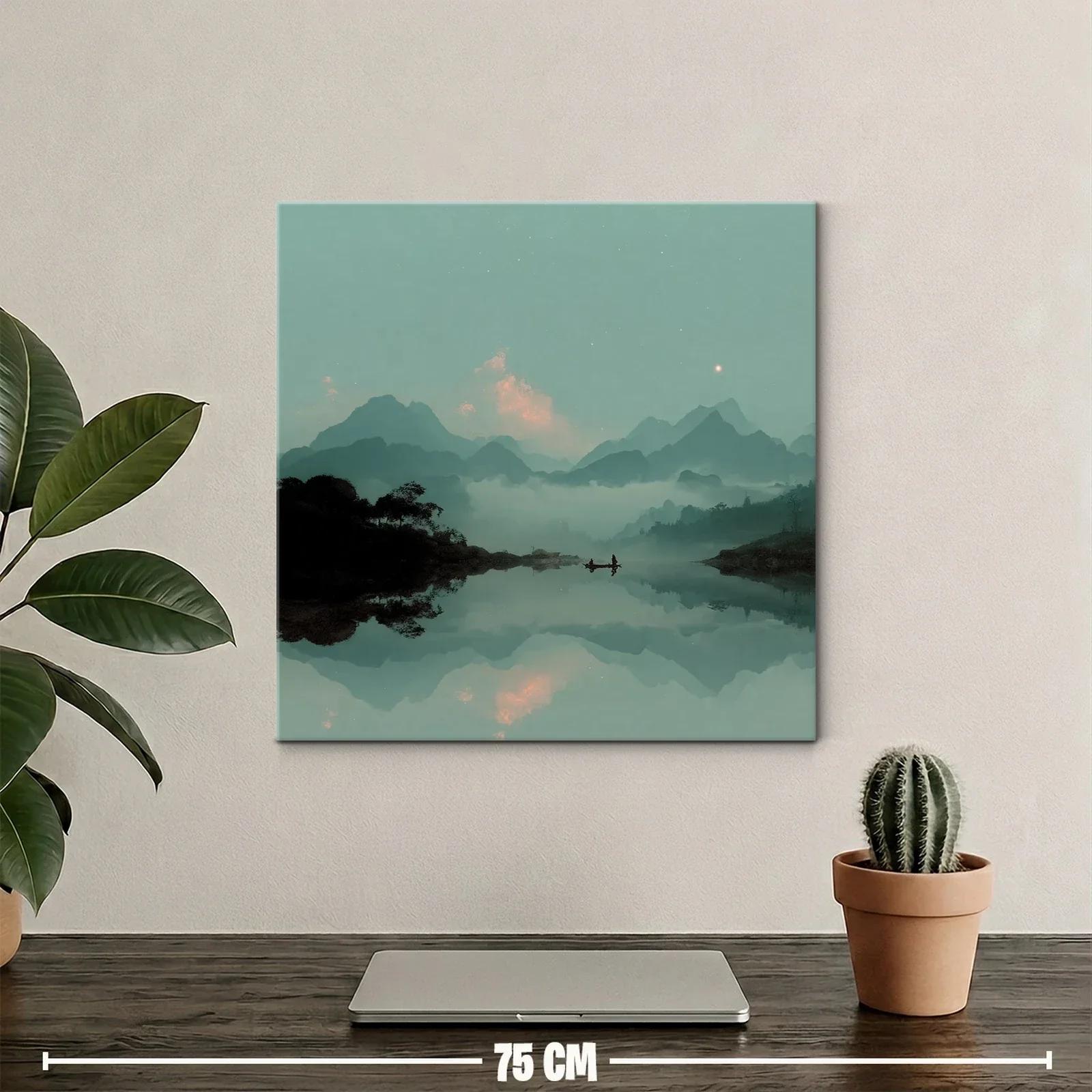 Paisaje de Montañas con Reflejo en Agua Tranquila — miniatura 2