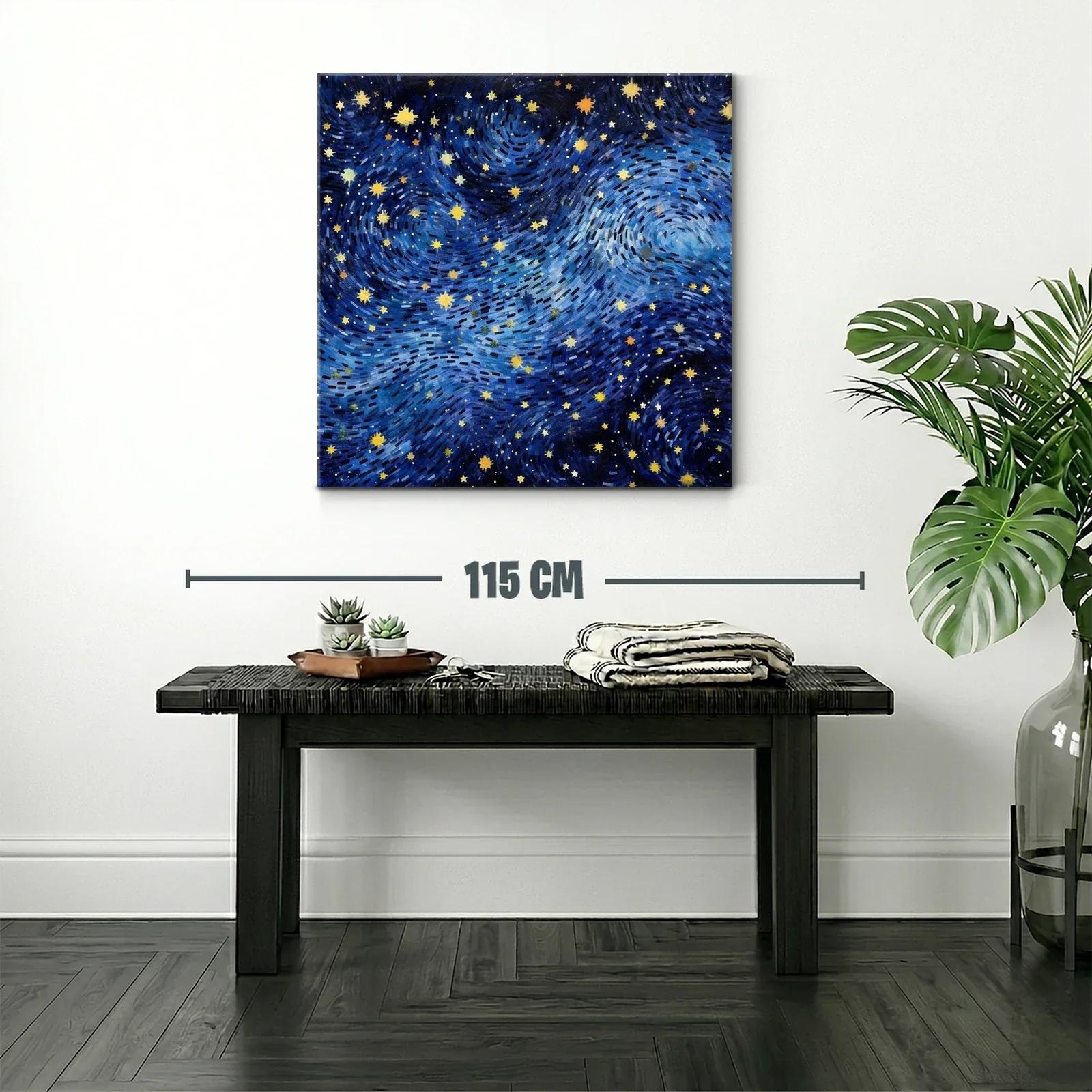Cuadro con cielo estrellado vibrante y dinámico — miniatura 2