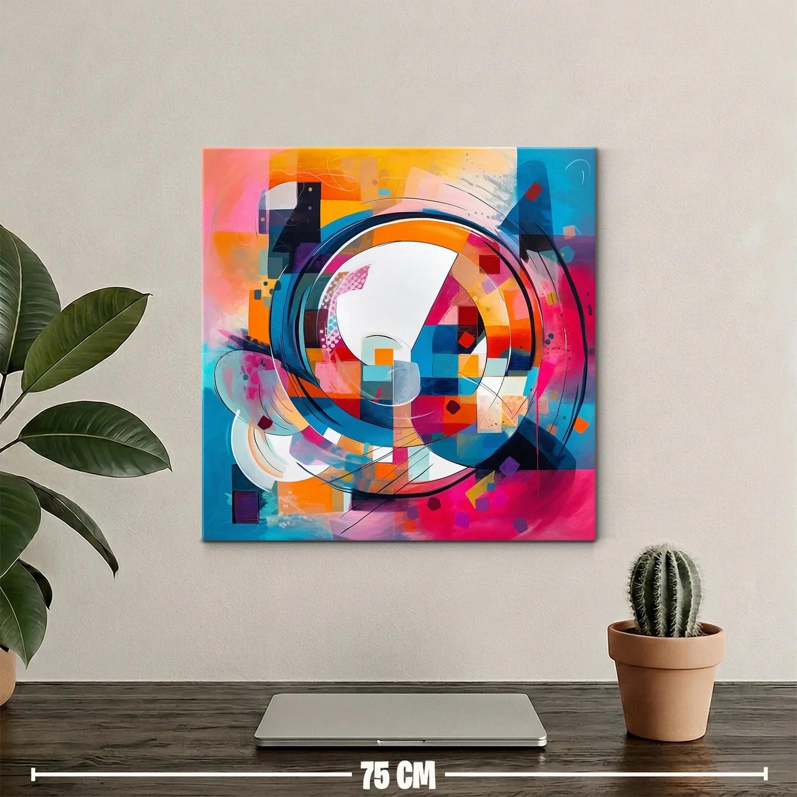 Cuadro abstracto moderno con vibrantes formas geométricas — miniatura 2