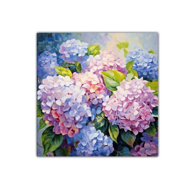 Colorido ramo de hortensias en tonos pastel