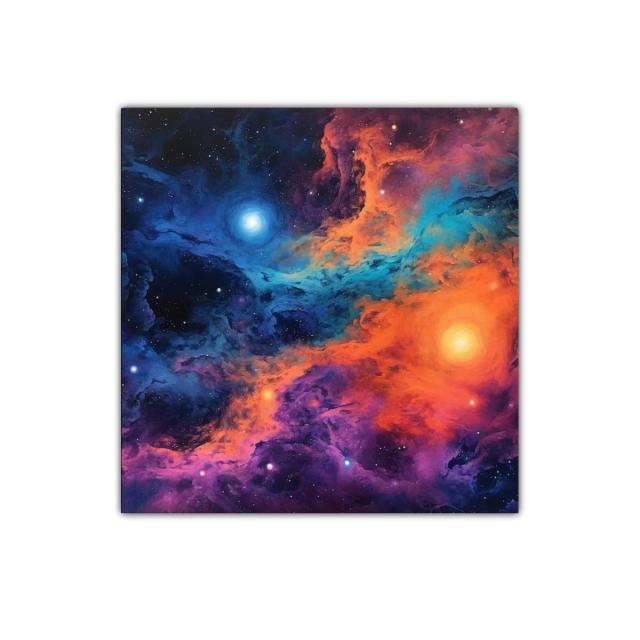 Cuadro con explosión de colores galácticos vibrantes