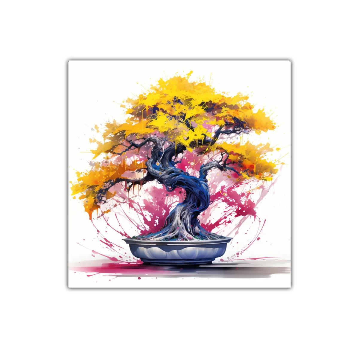 Árbol bonsái vibrante con tonos cálidos y energía dinámica — imagen principal