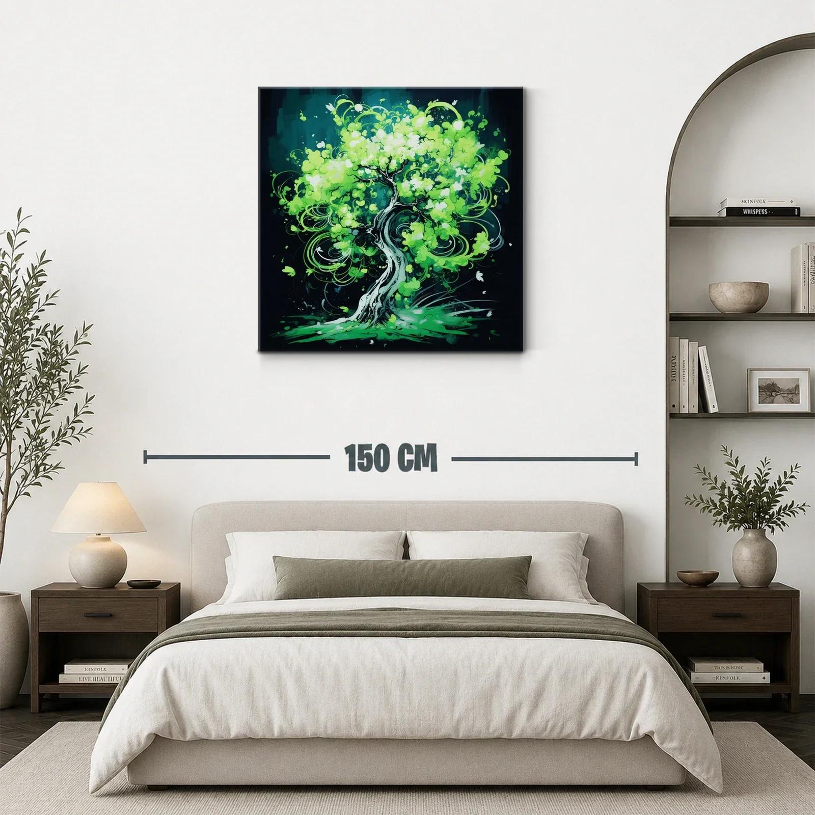 Árbol en movimiento de vibrantes tonos verdes — miniatura 3
