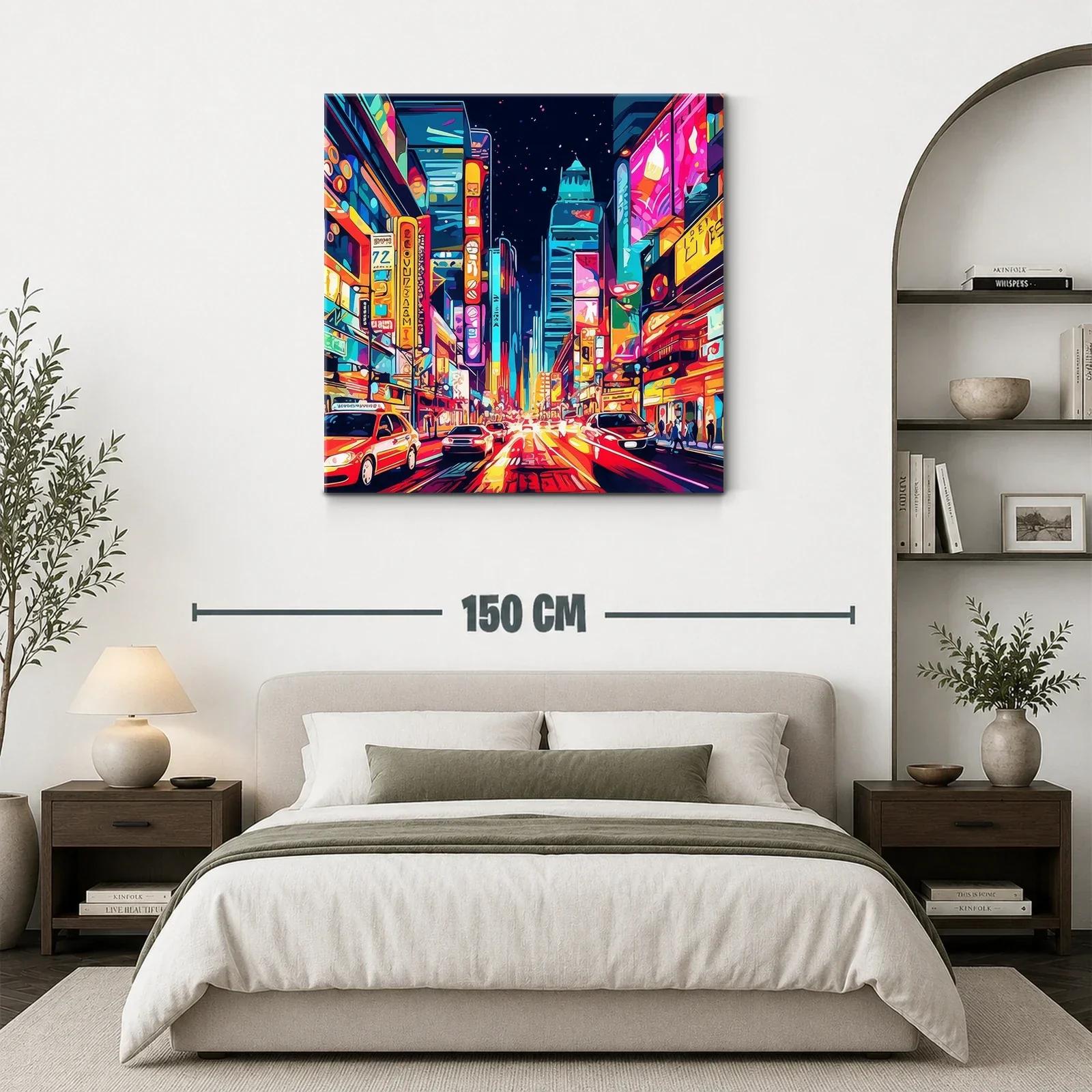 Luces vibrantes de ciudad nocturna en arte moderno — miniatura 3