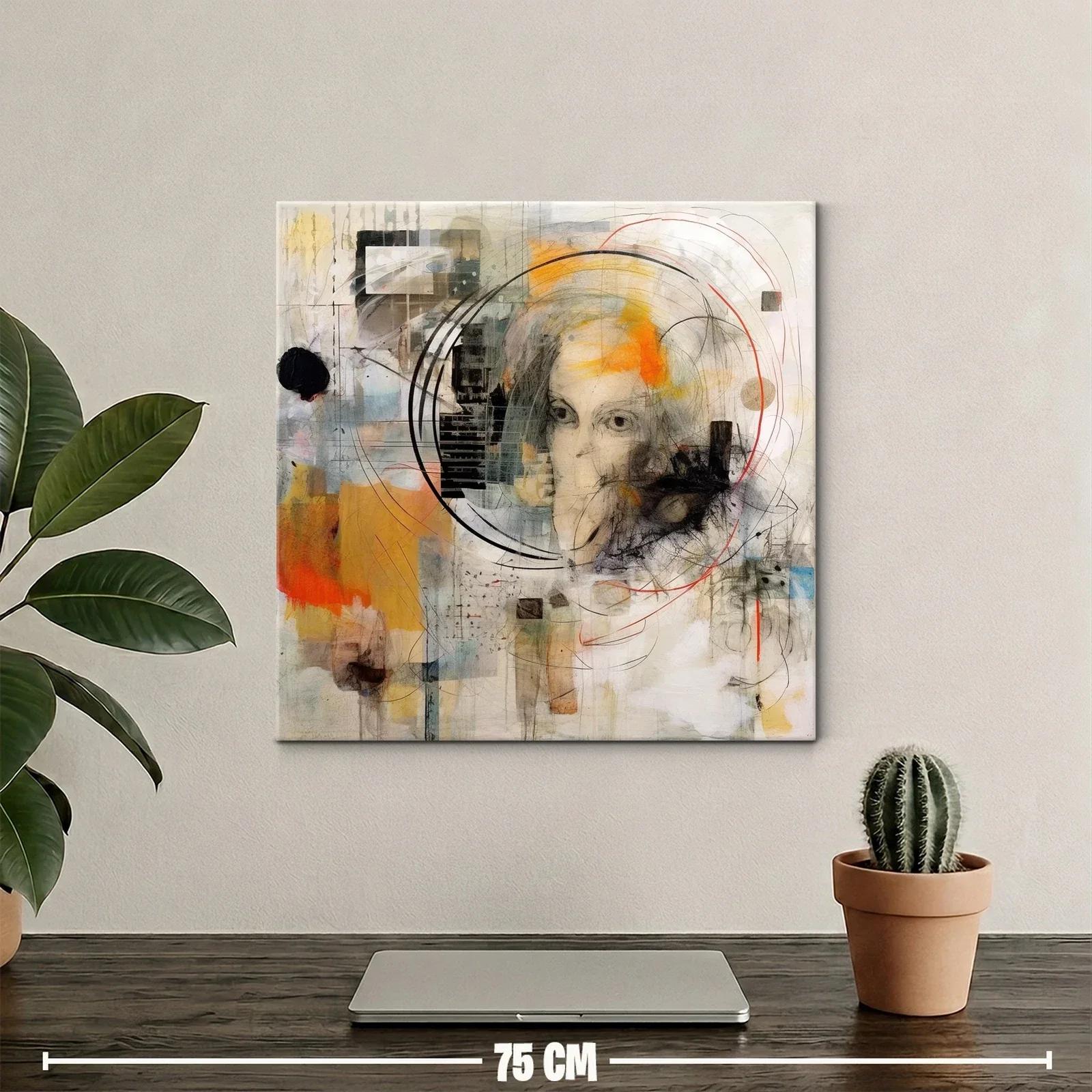 Retrato abstracto con círculos y tonos cálidos — miniatura 2
