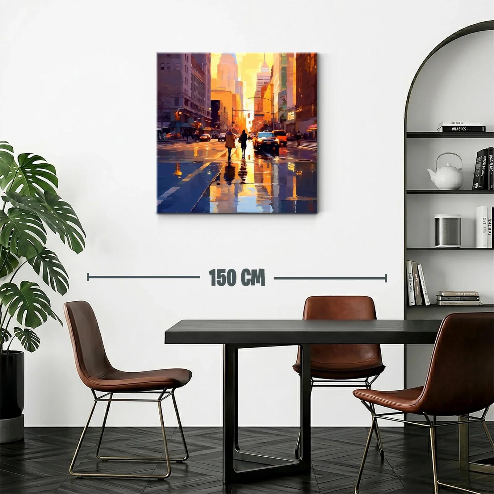 Atardecer urbano con reflejos dorados en la ciudad — miniatura 2