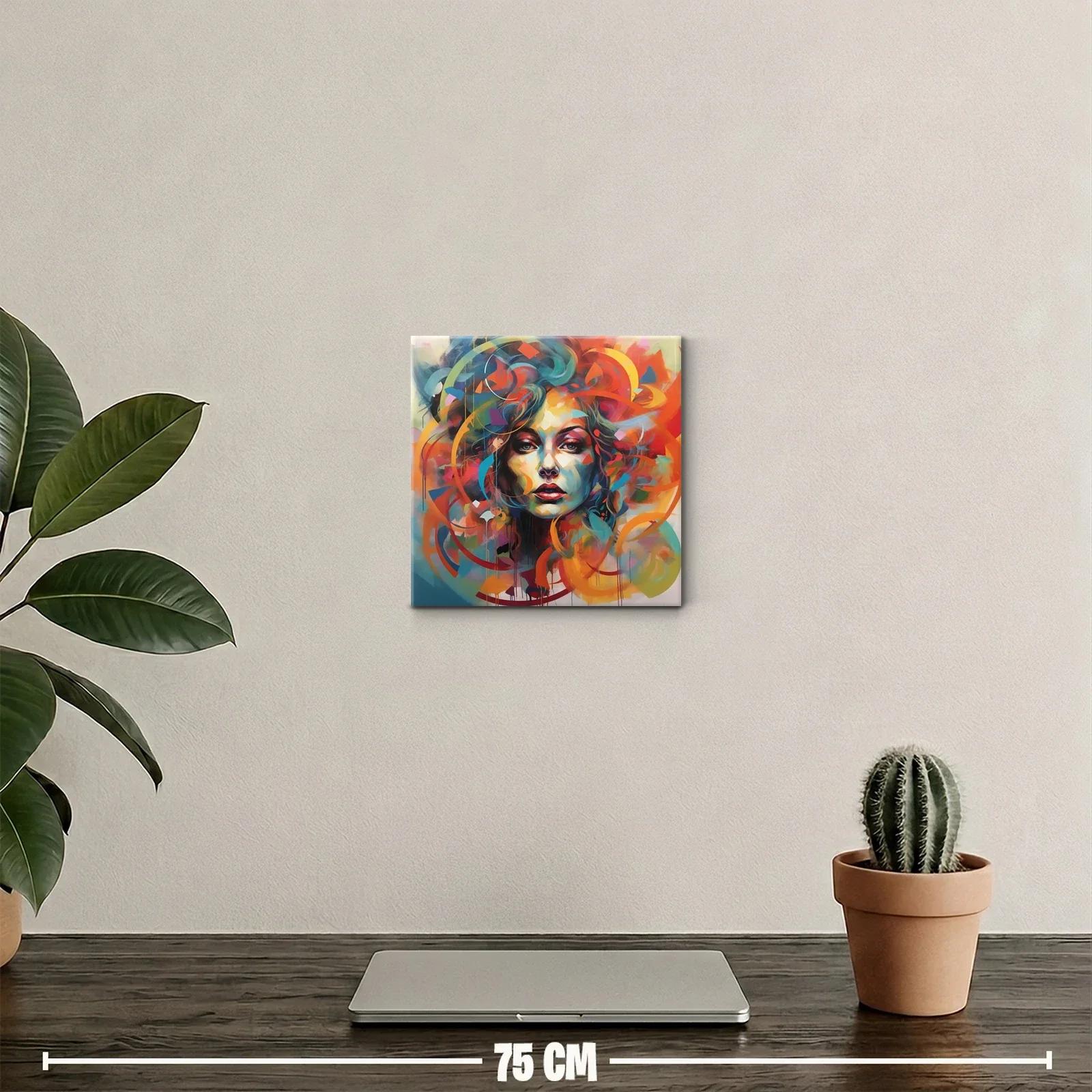 Retrato femenino vibrante con colores intensos y dinámicos — miniatura 2