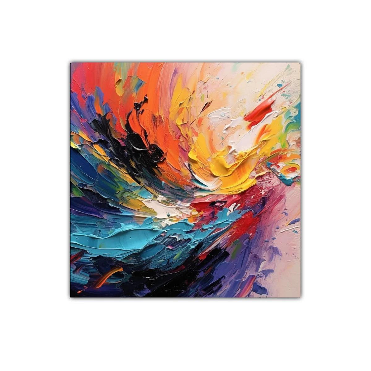 Cuadro Abstracto con Explosión de Colores Vibrantes — imagen principal