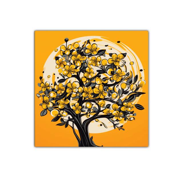 Arbol florido en tonos cálidos para ambientar tu hogar