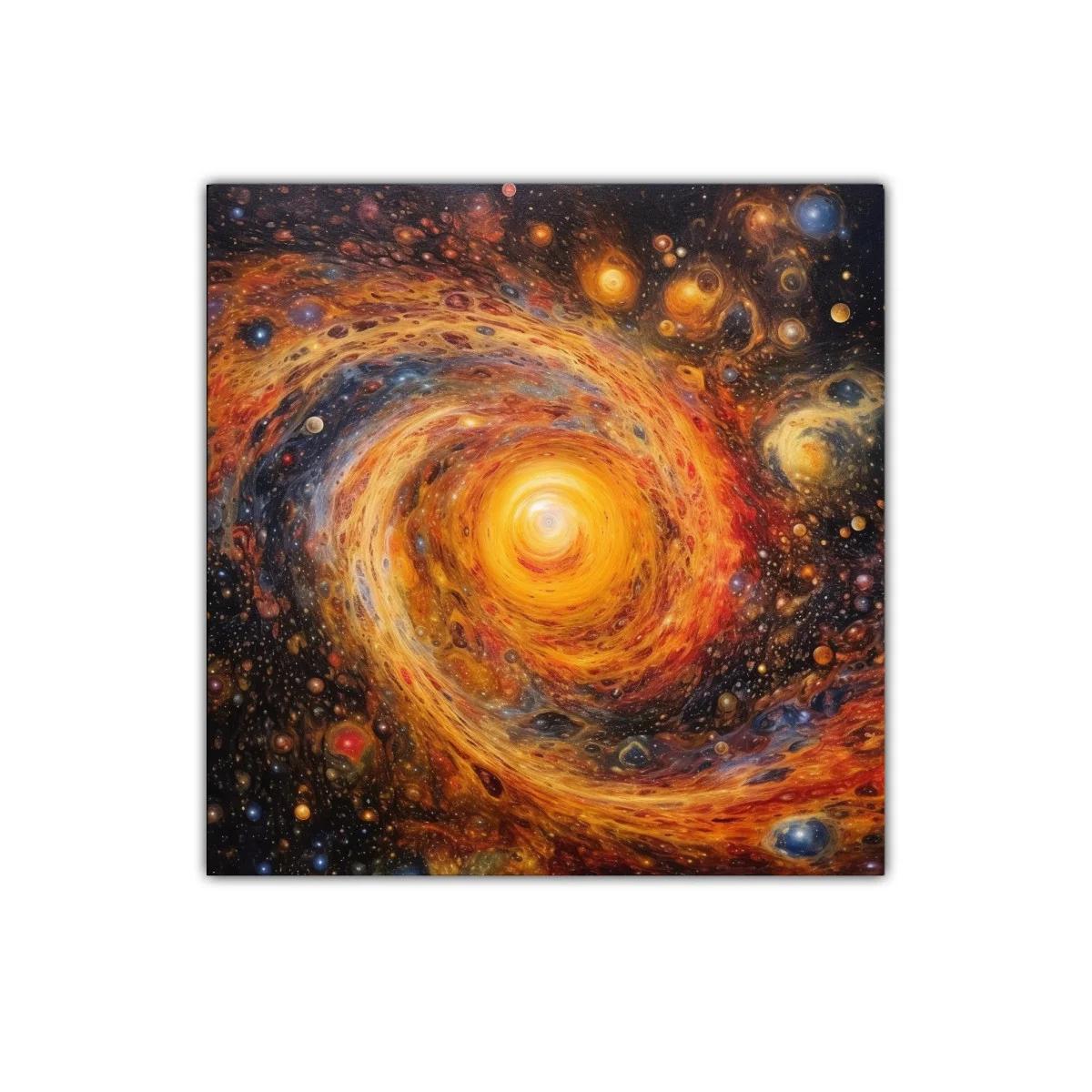 Cuadro con espiral cósmica de vibrantes tonos cálidos y fríos — imagen principal