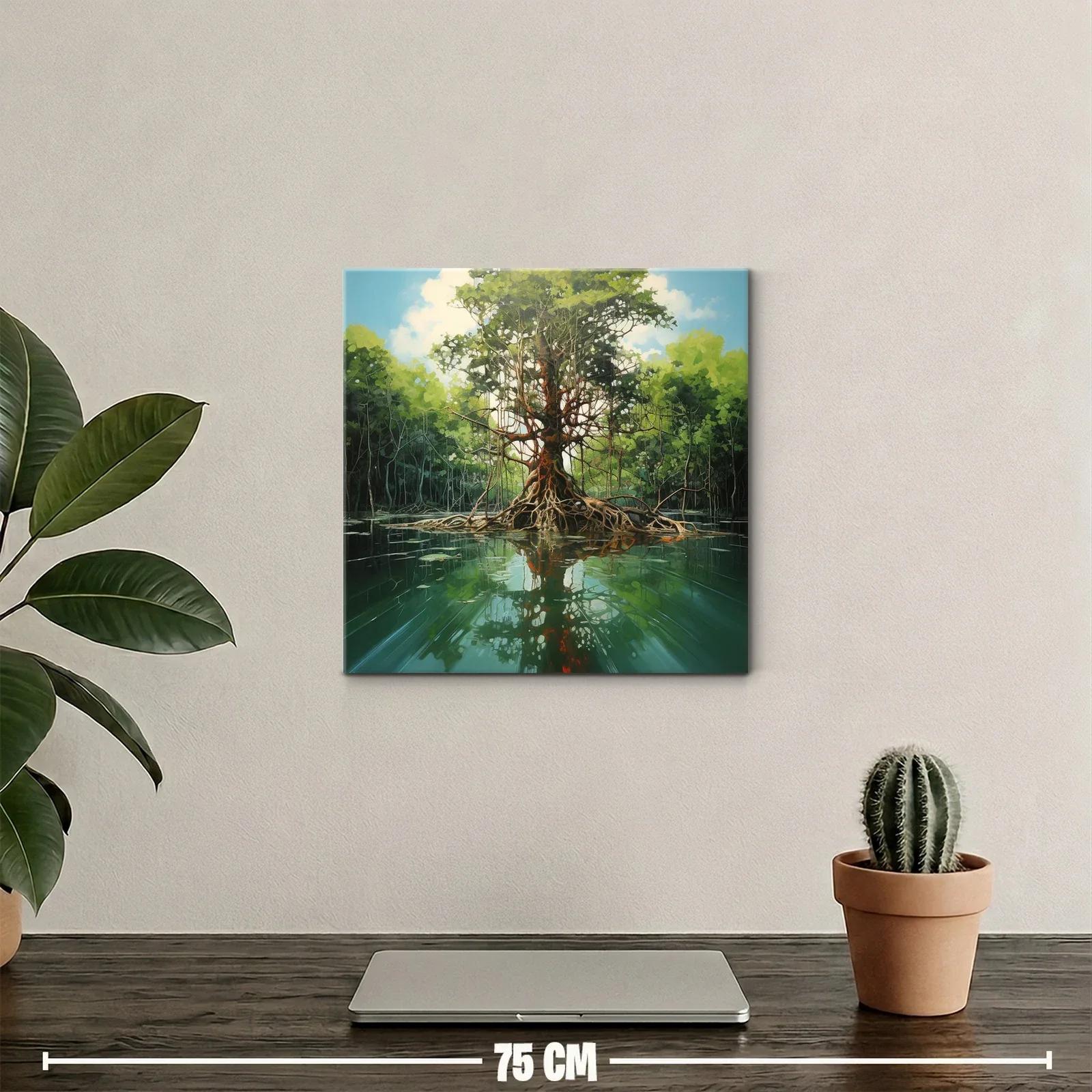 Árbol majestuoso reflejado en aguas tranquilas — miniatura 2