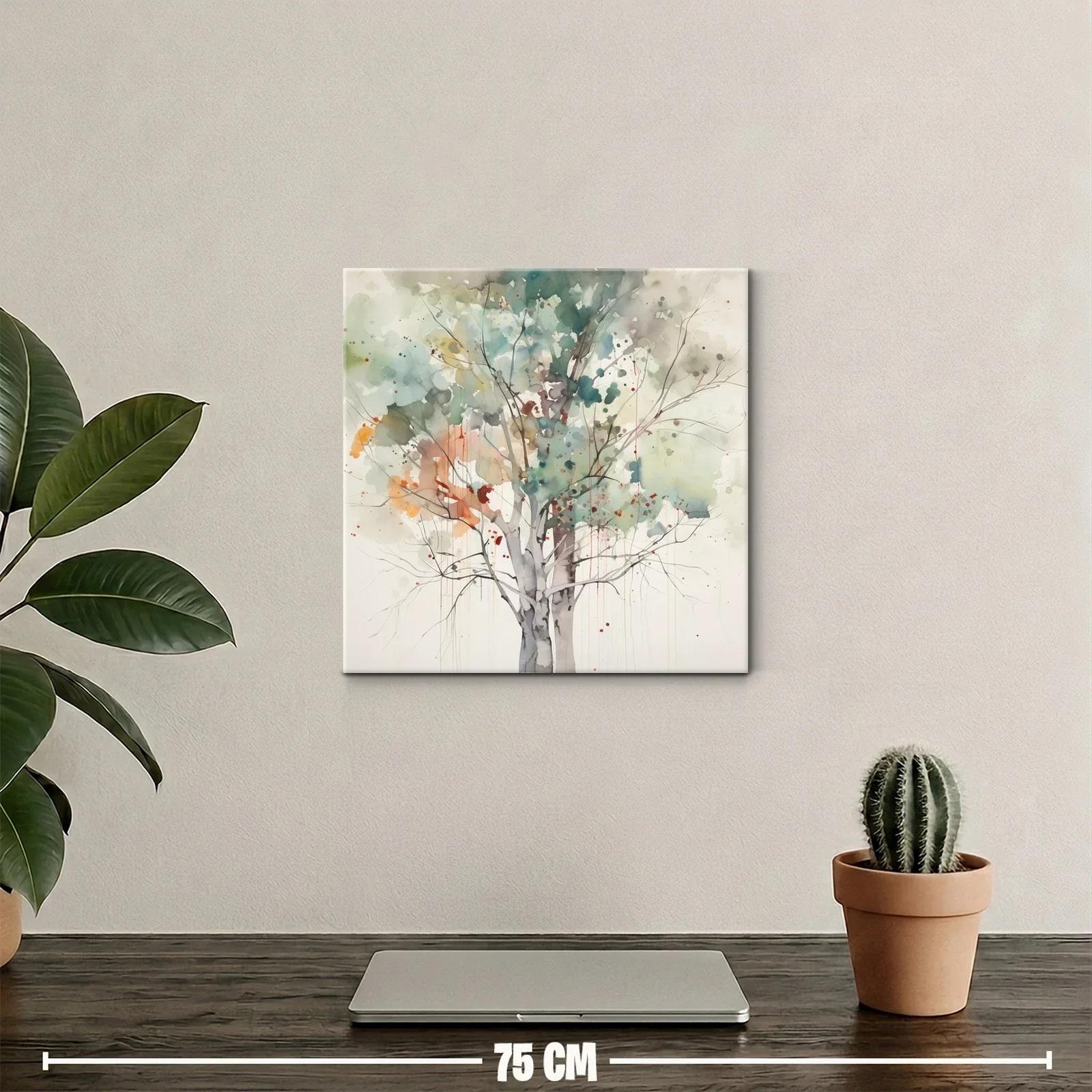 Árbol con tonos suaves y detalles en acuarela vibrante — miniatura 2