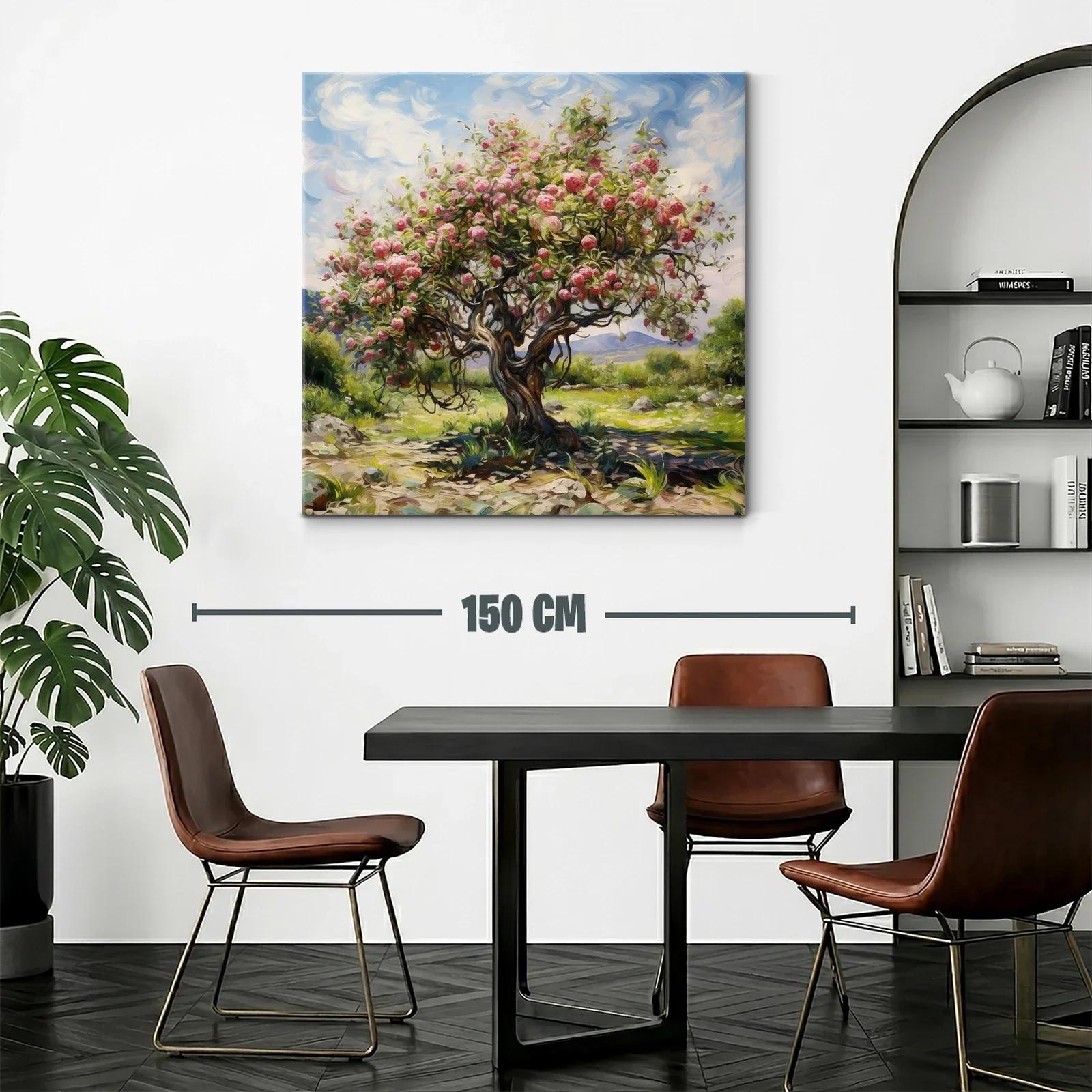 Árbol florido con manzanas en paisaje natural — miniatura 2