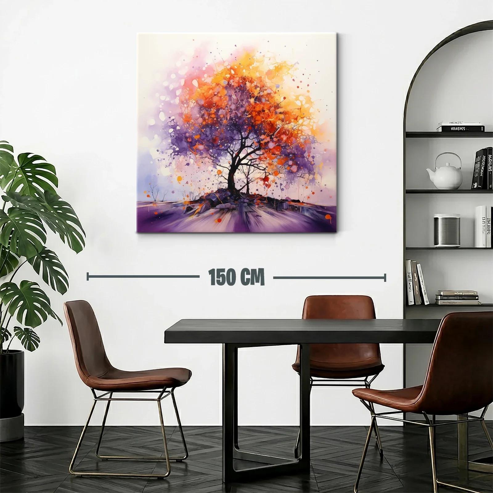 Árbol vibrante con tonos cálidos y morados en movimiento — miniatura 2