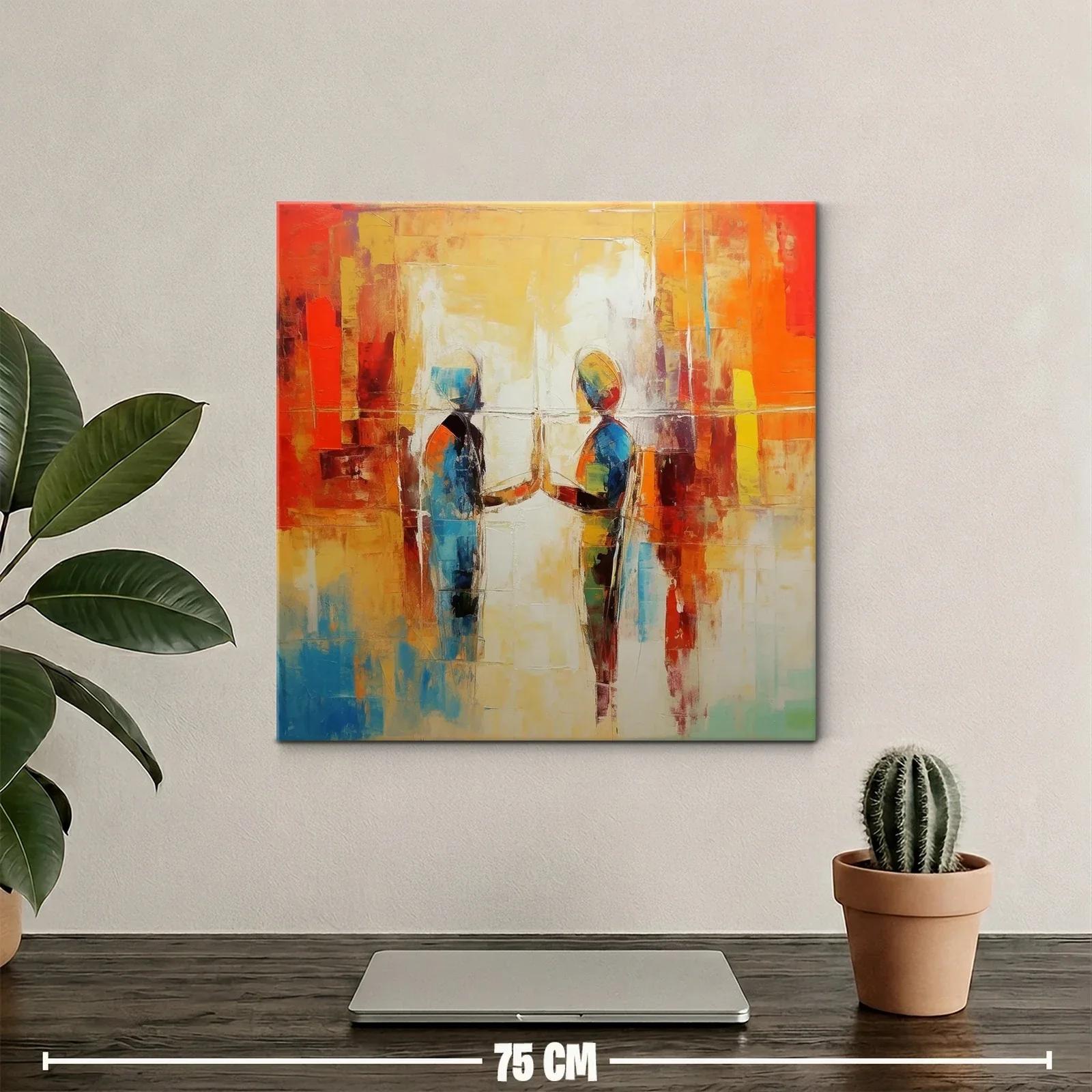 Encuentro de Siluetas en Paleta Cálida y Fría — miniatura 2