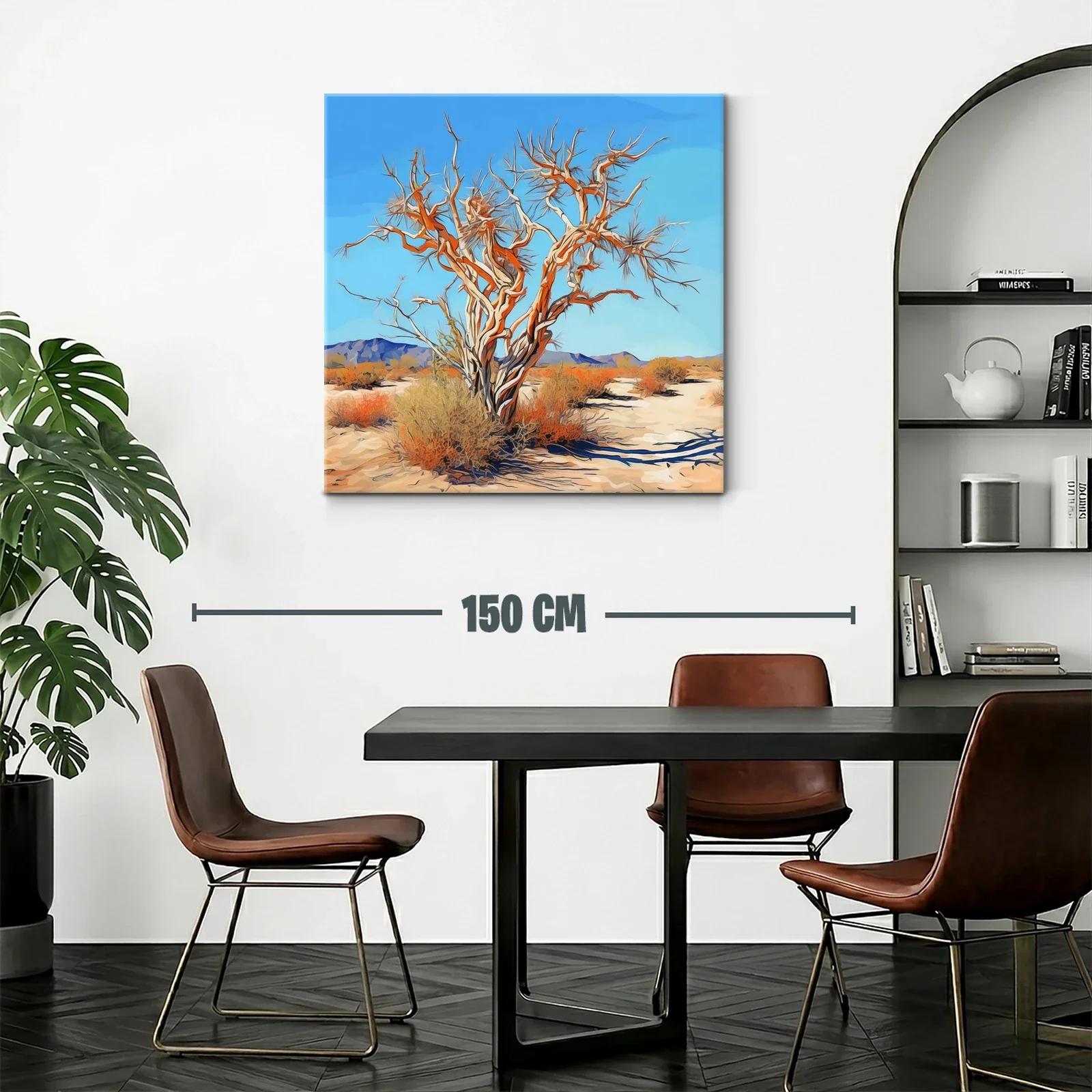 Árbol retorcido en paisaje desértico bajo cielo azul claro — miniatura 2