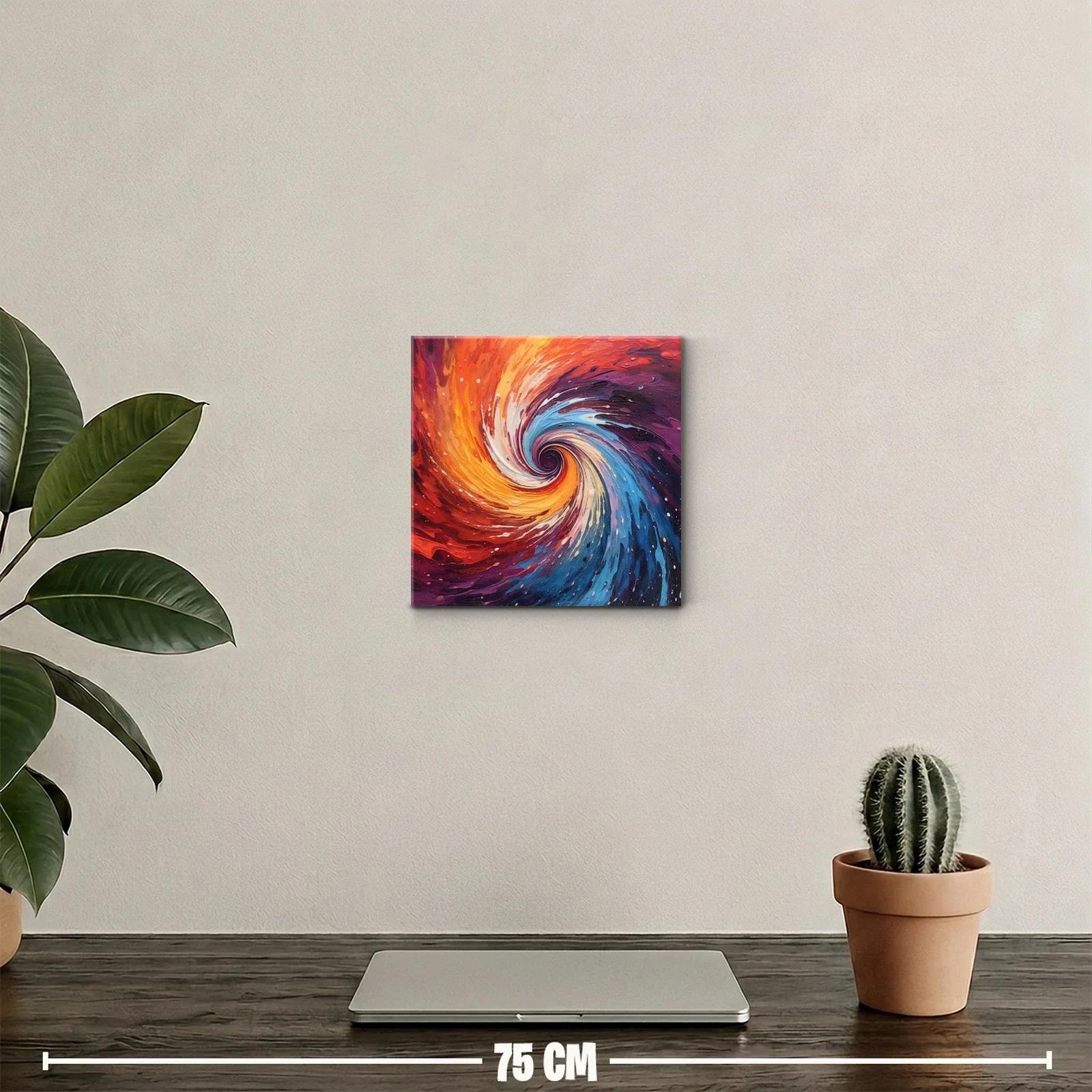 Cuadro abstracto de remolino multicolor vibrante y dinámico — miniatura 2