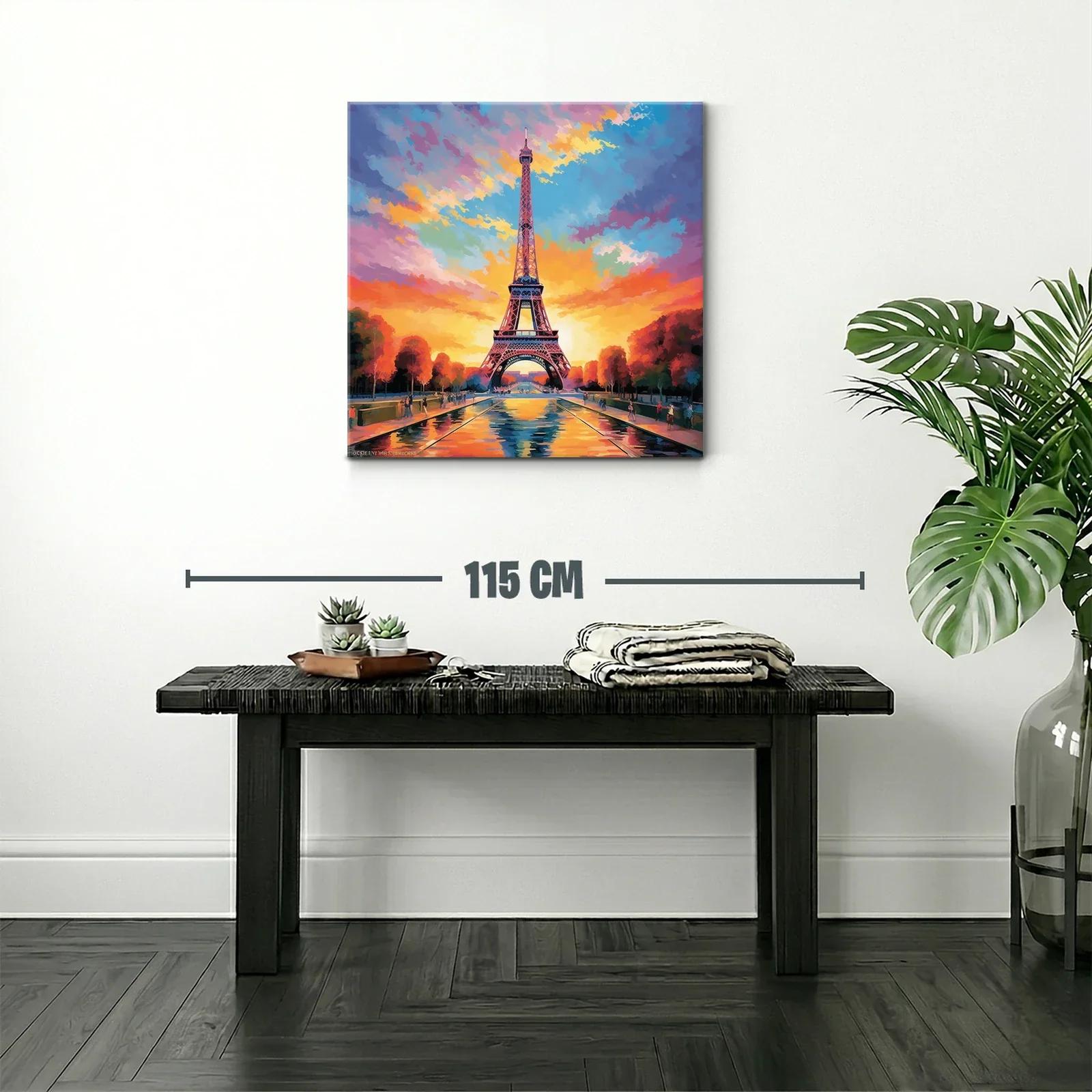 Atardecer vibrante en la torre de París — miniatura 2