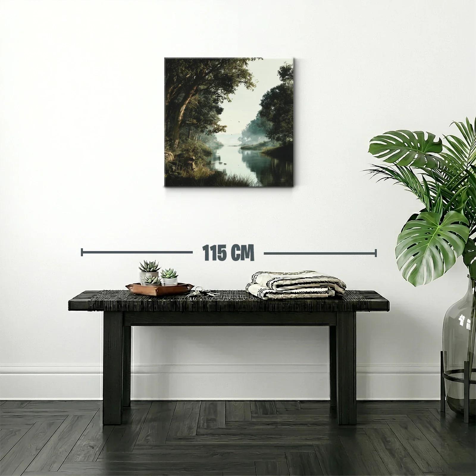 Paisaje sereno con río y árboles frondosos — miniatura 2